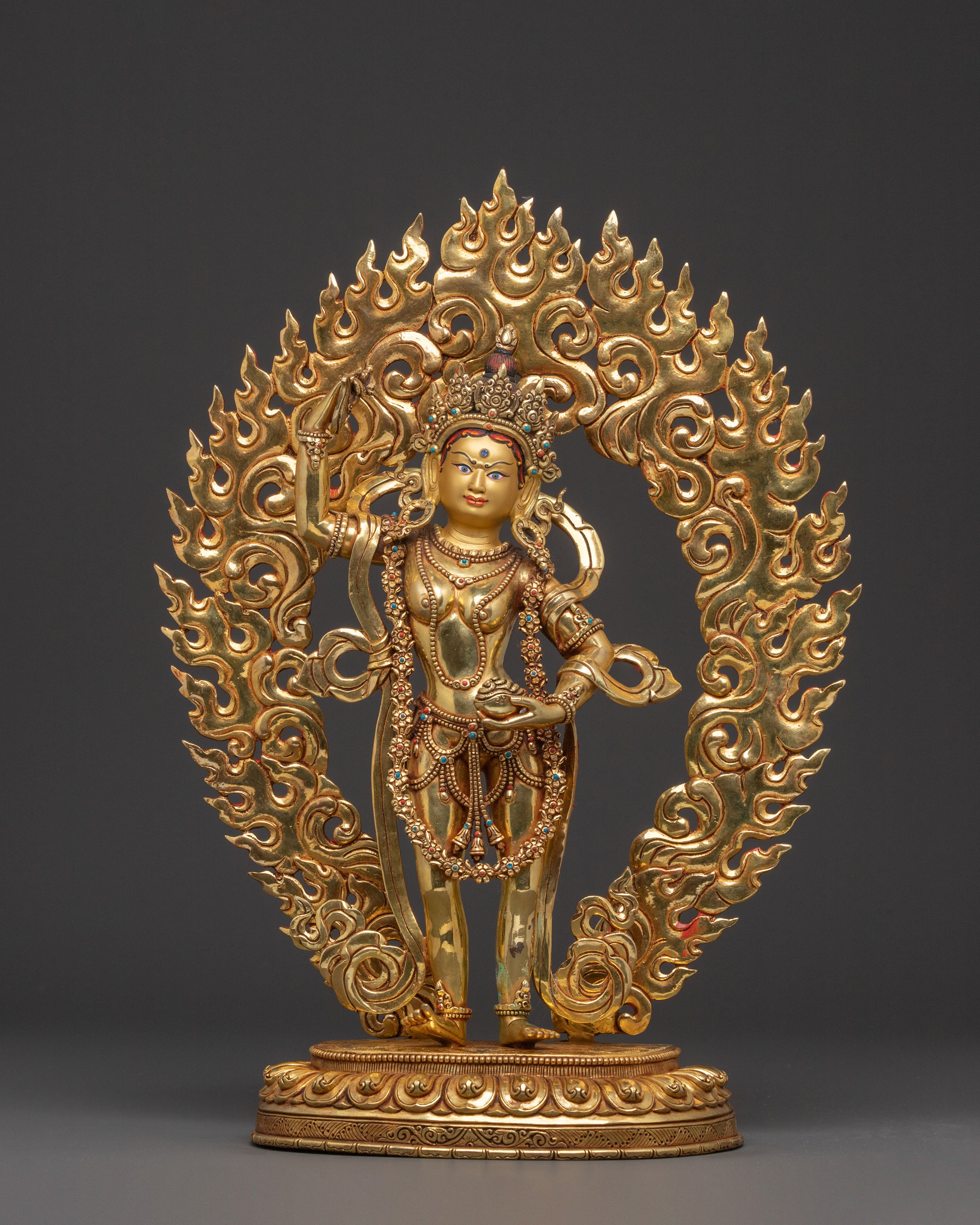 Yeshe Tsogyal 24k Gold Gilded Statue | Home Decor
