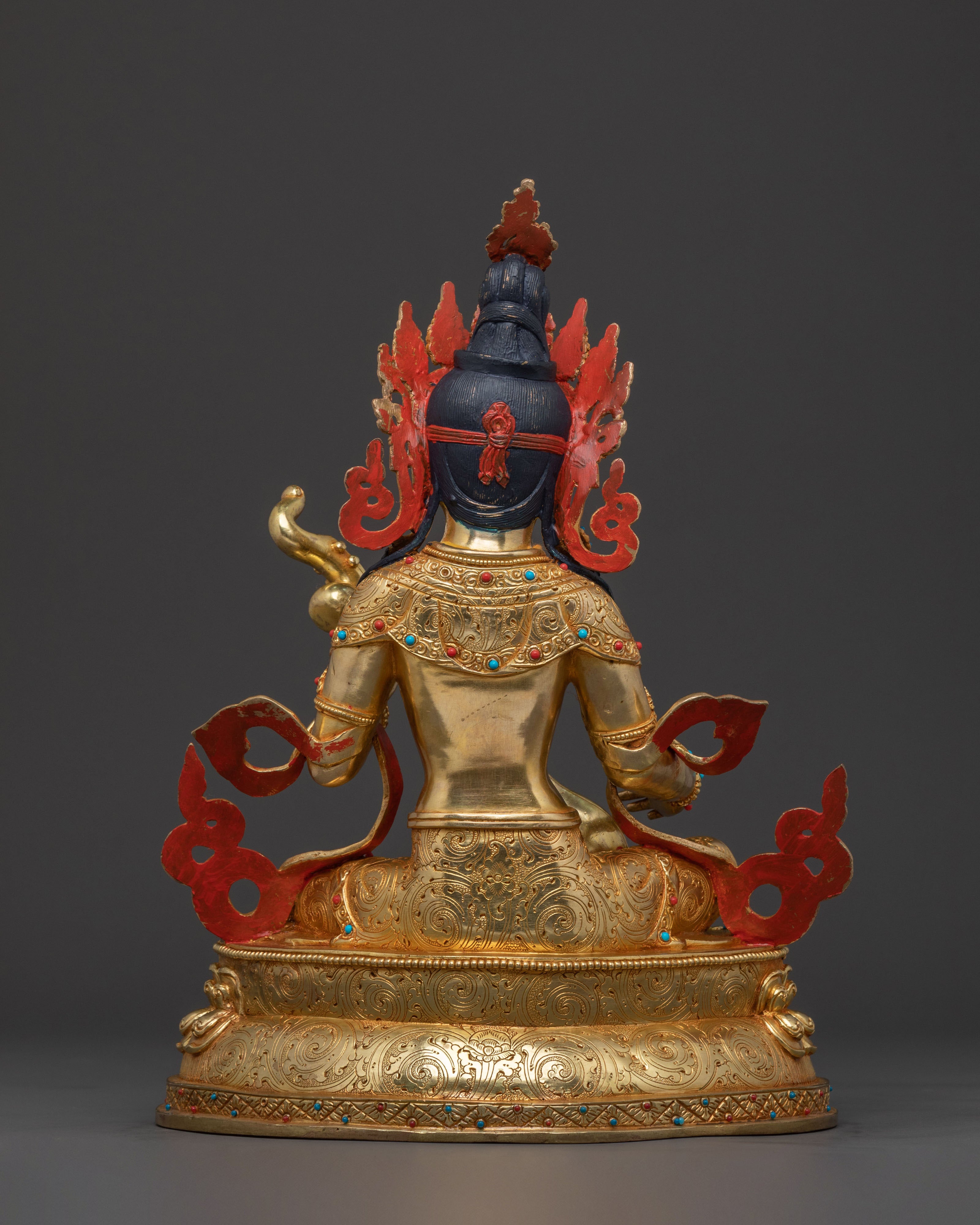 Goddess Saraswati Golden Statue | Knowledge Figure