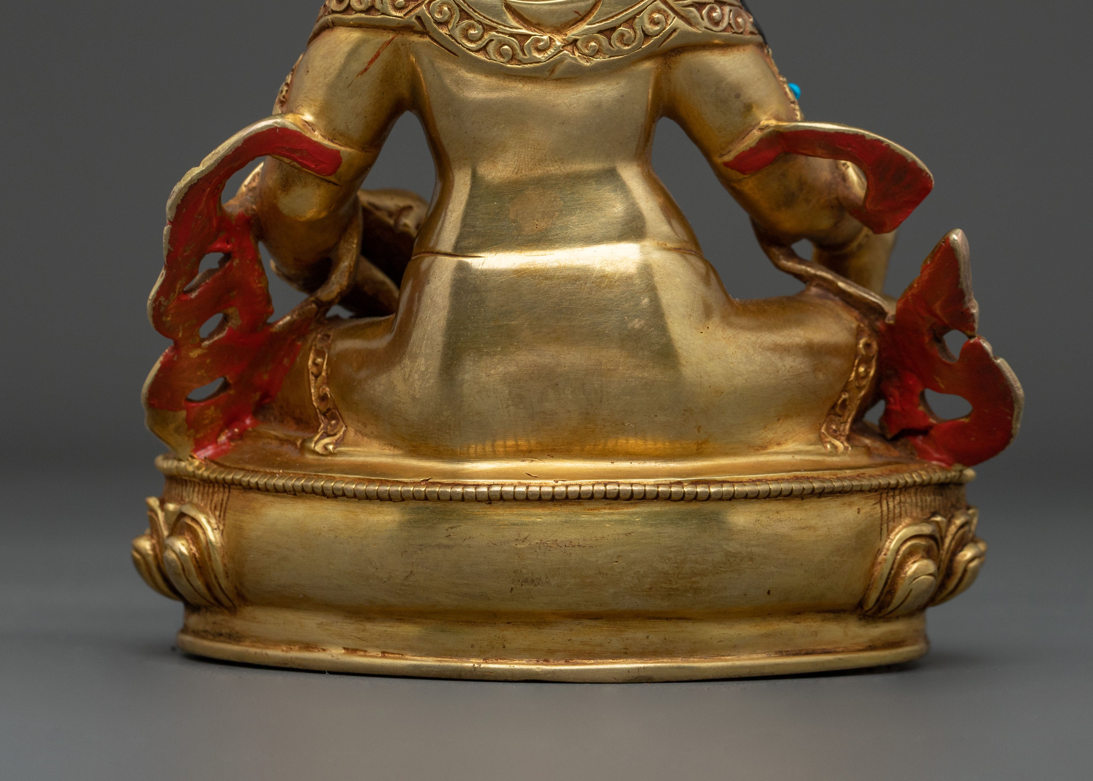 Dzambhala Fire Gold Gilded Statue | Wealth God