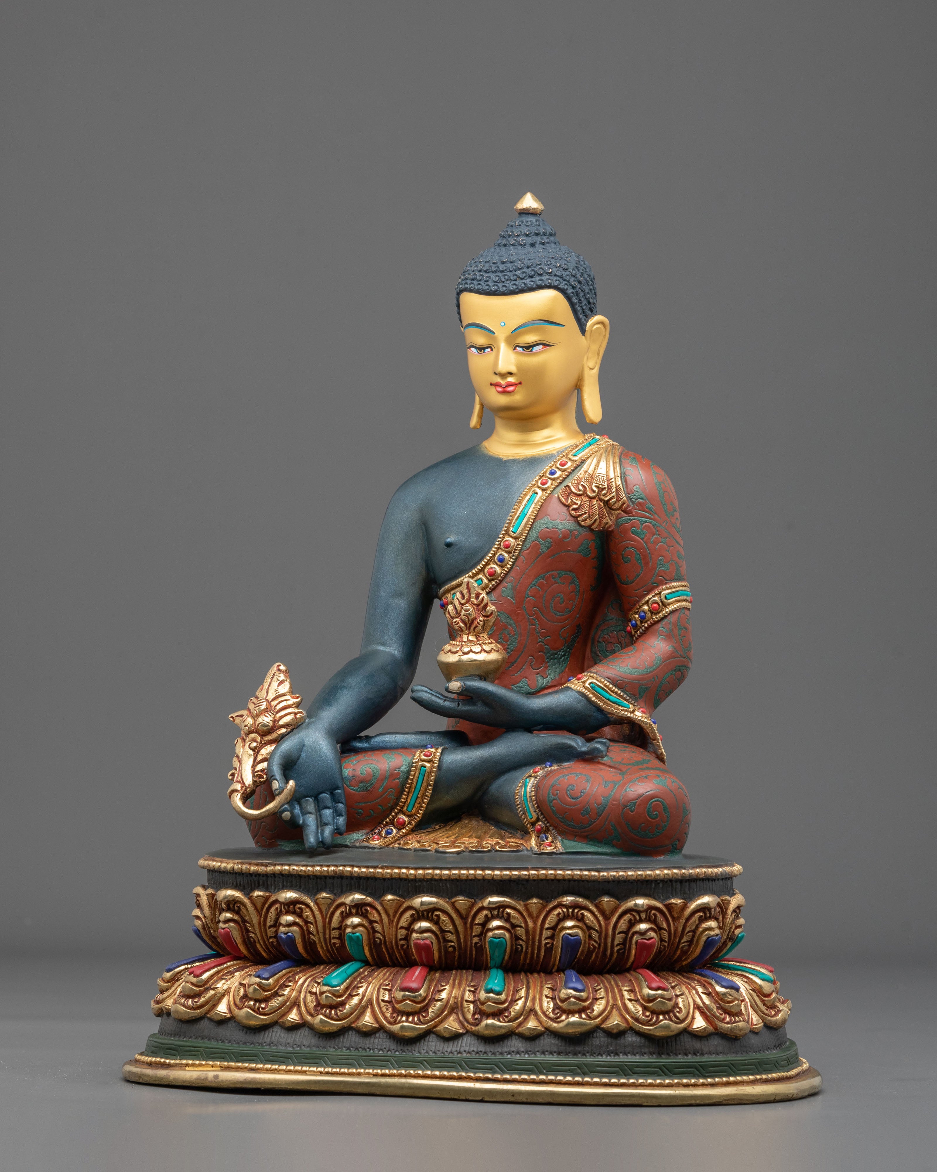 Bhaiṣajyaguru Statue | 24K Gold Gilded Figurine