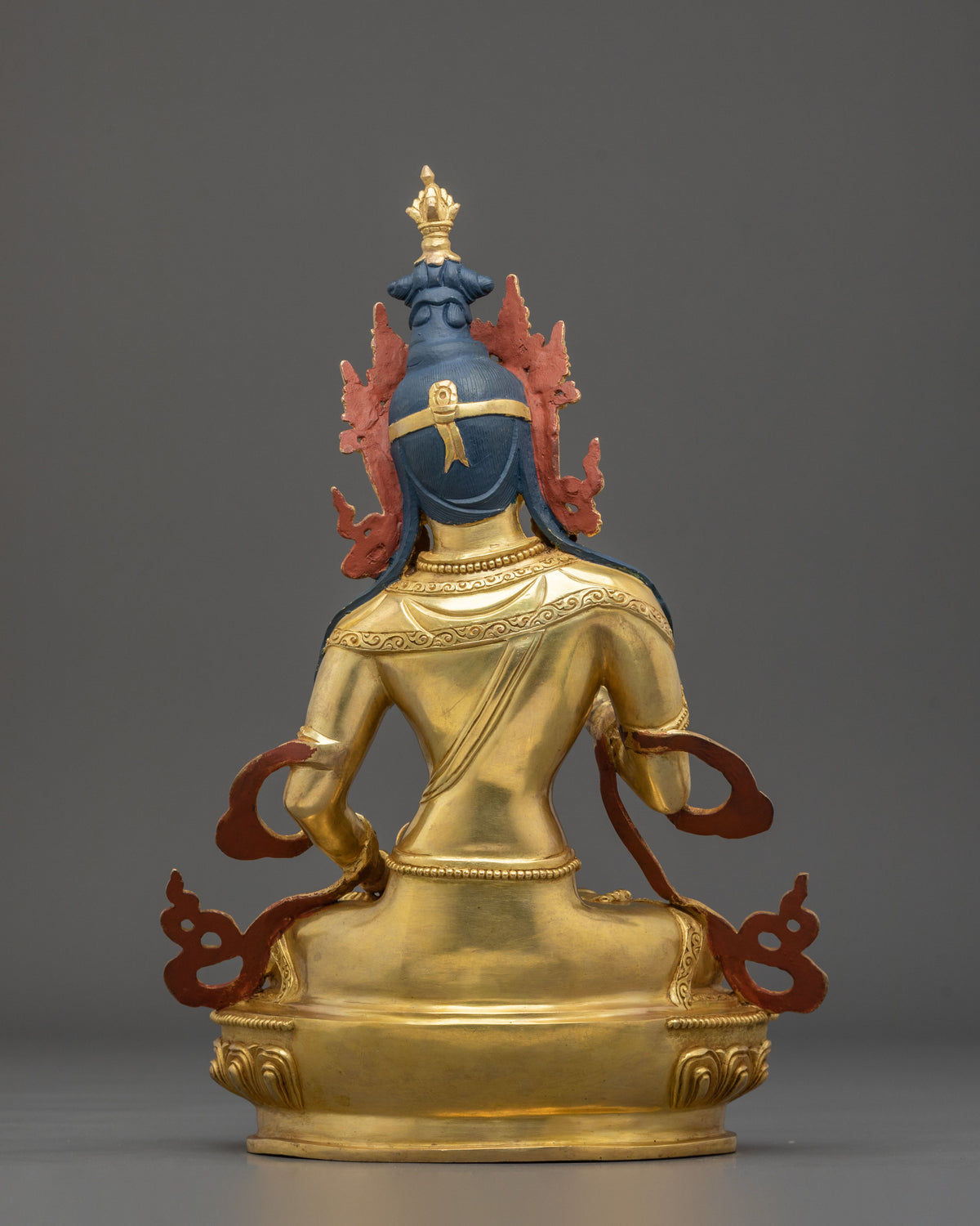 Vajrasattva Fire Gold Gilded Statue | Tibetan Deity Figurine