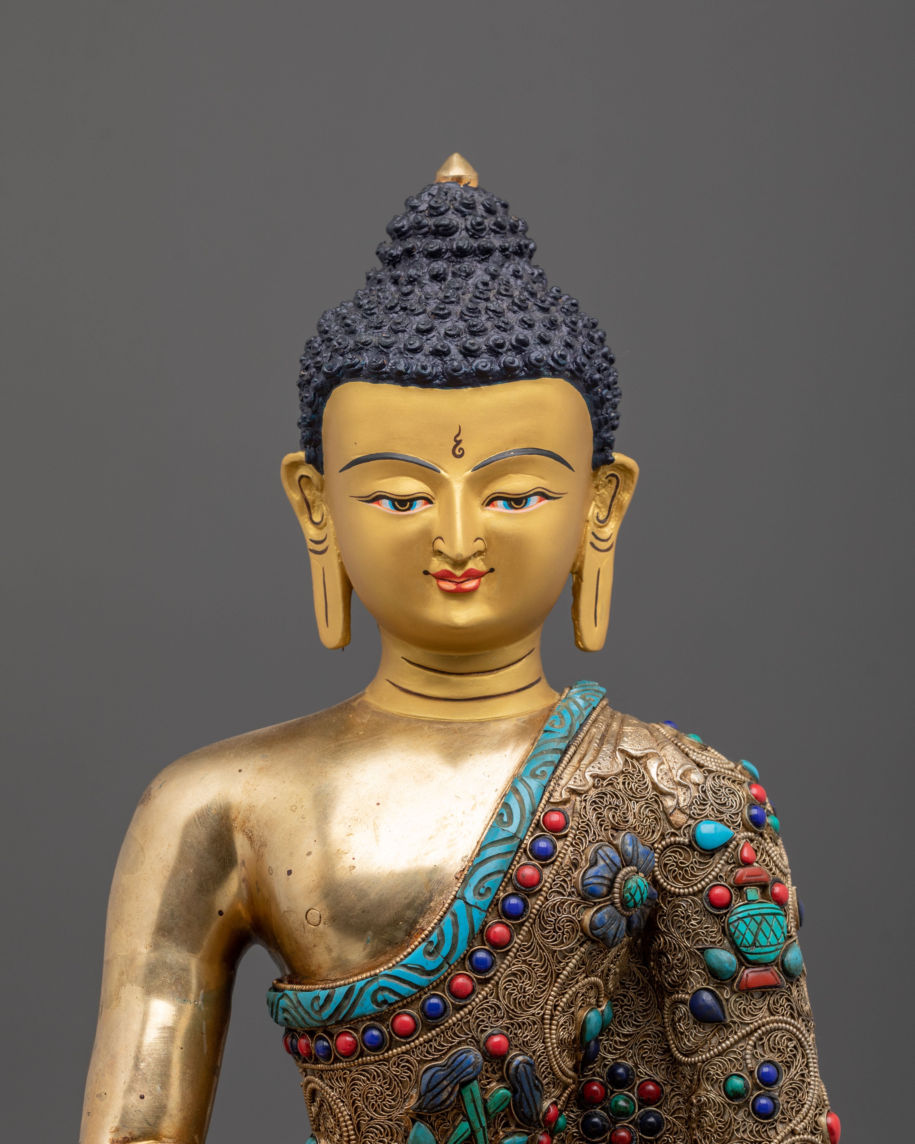 24K Gold Gilded Amitabha Buddha Mahayana Statue