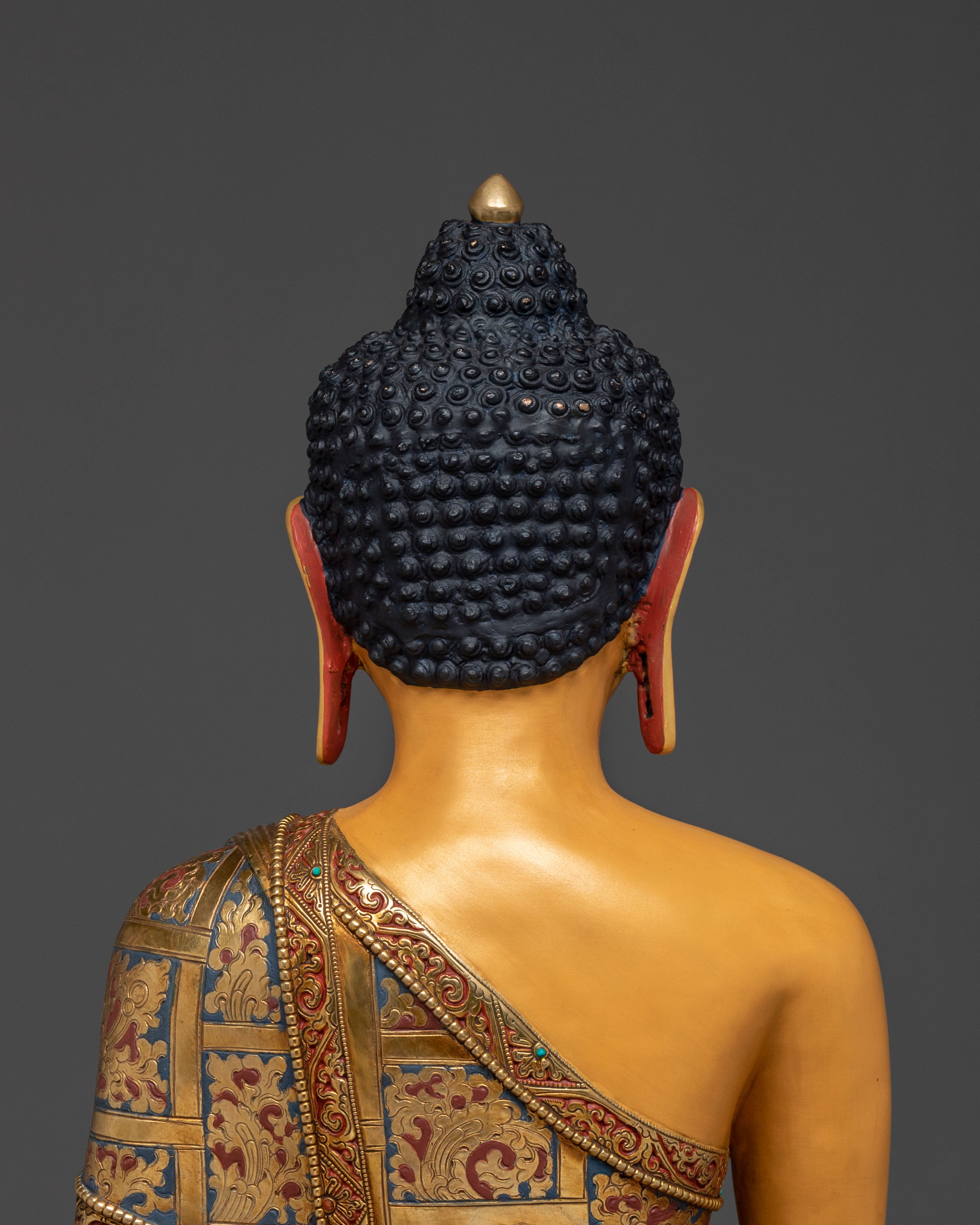 Shakyamuni Buddha Sacred Figurine on Throne | Home Decor
