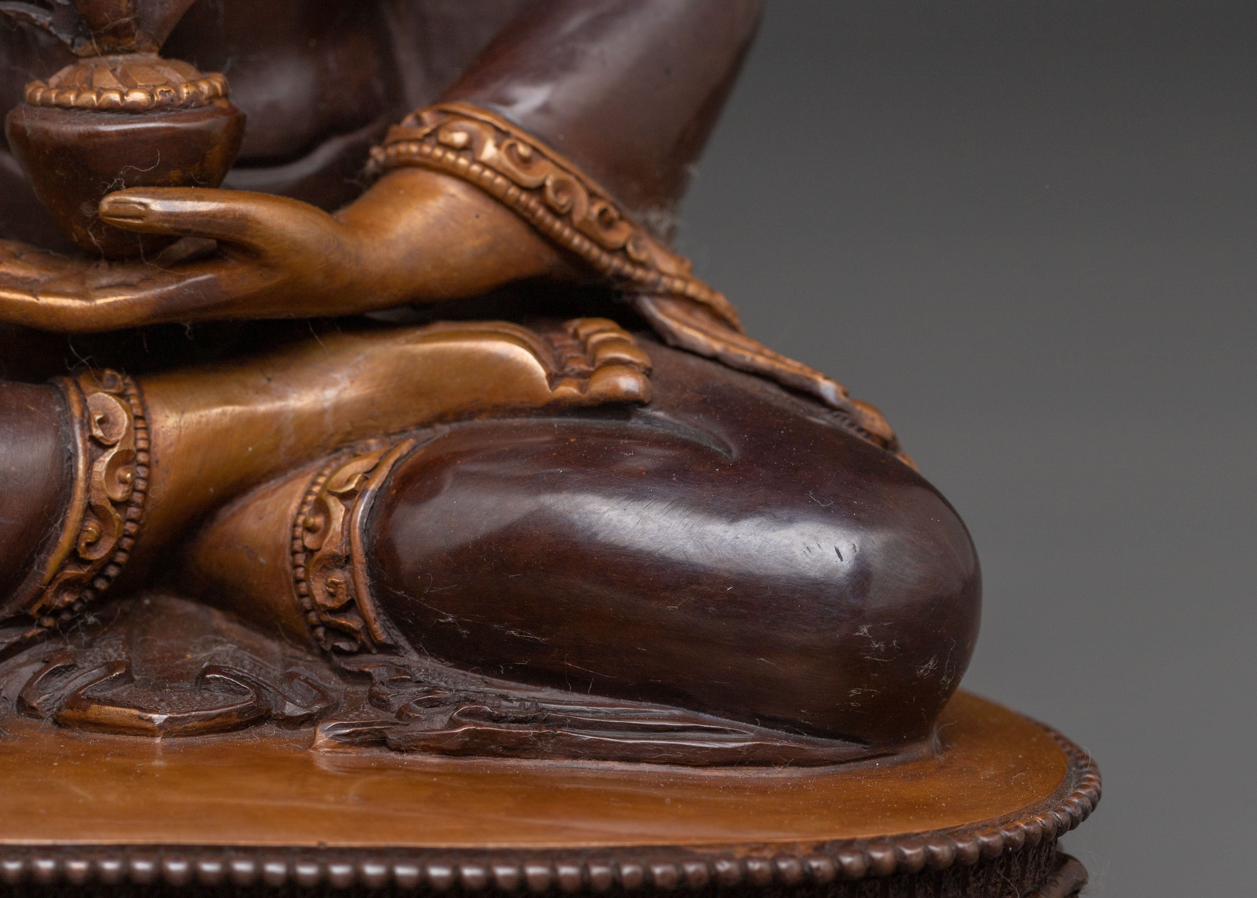 Medicine Buddha: Handcrafted Oxidized Copper Statue