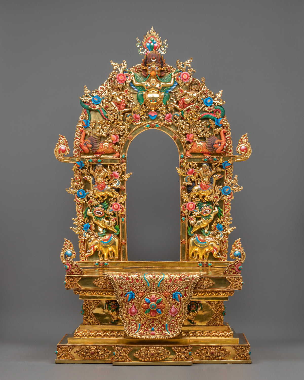 Dzambhala Figurine on Throne | (121.5cm Tall) Wealth God Figurine
