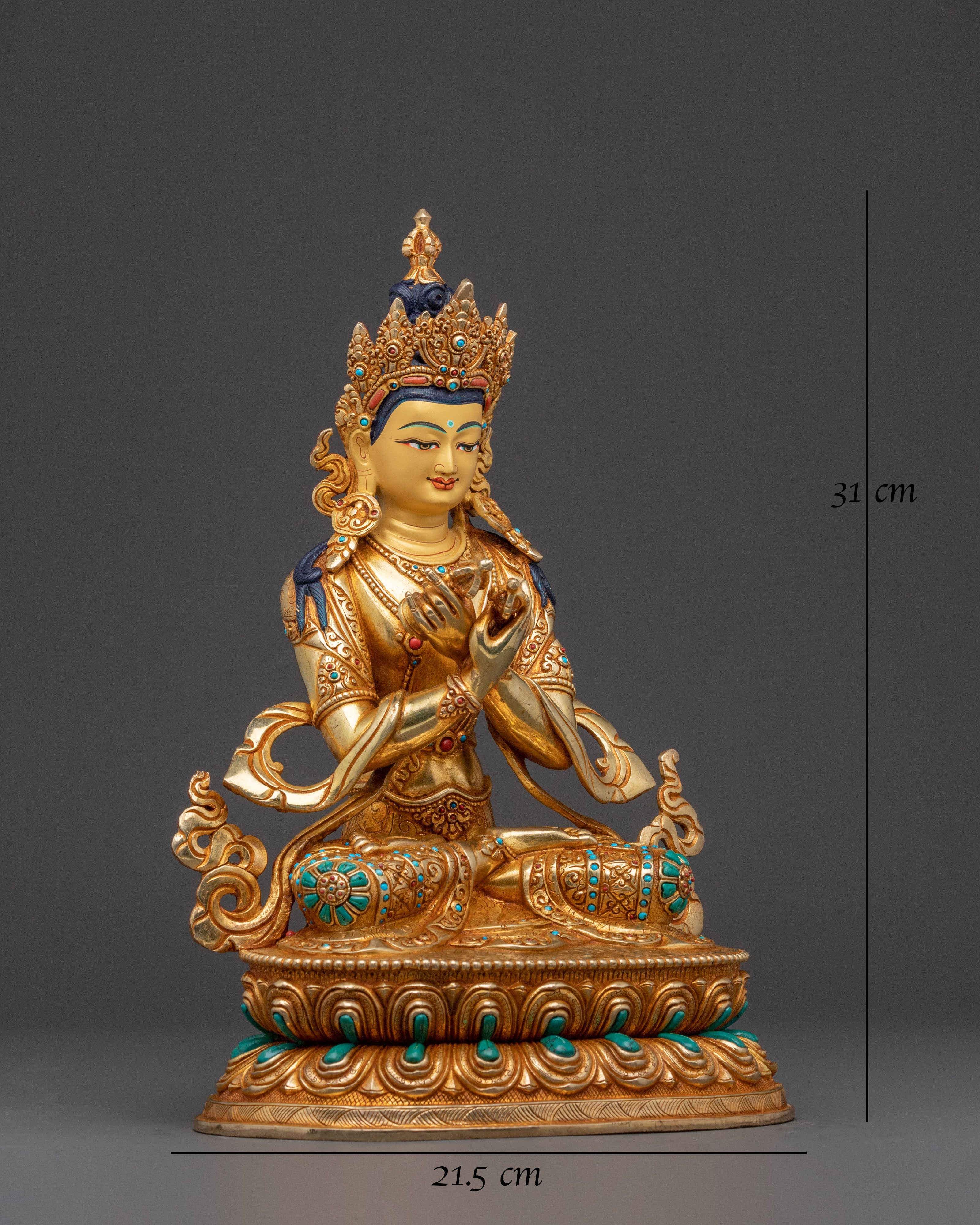 Buddha Vajradhara Copper Statue - Hand-Gilded Reverence