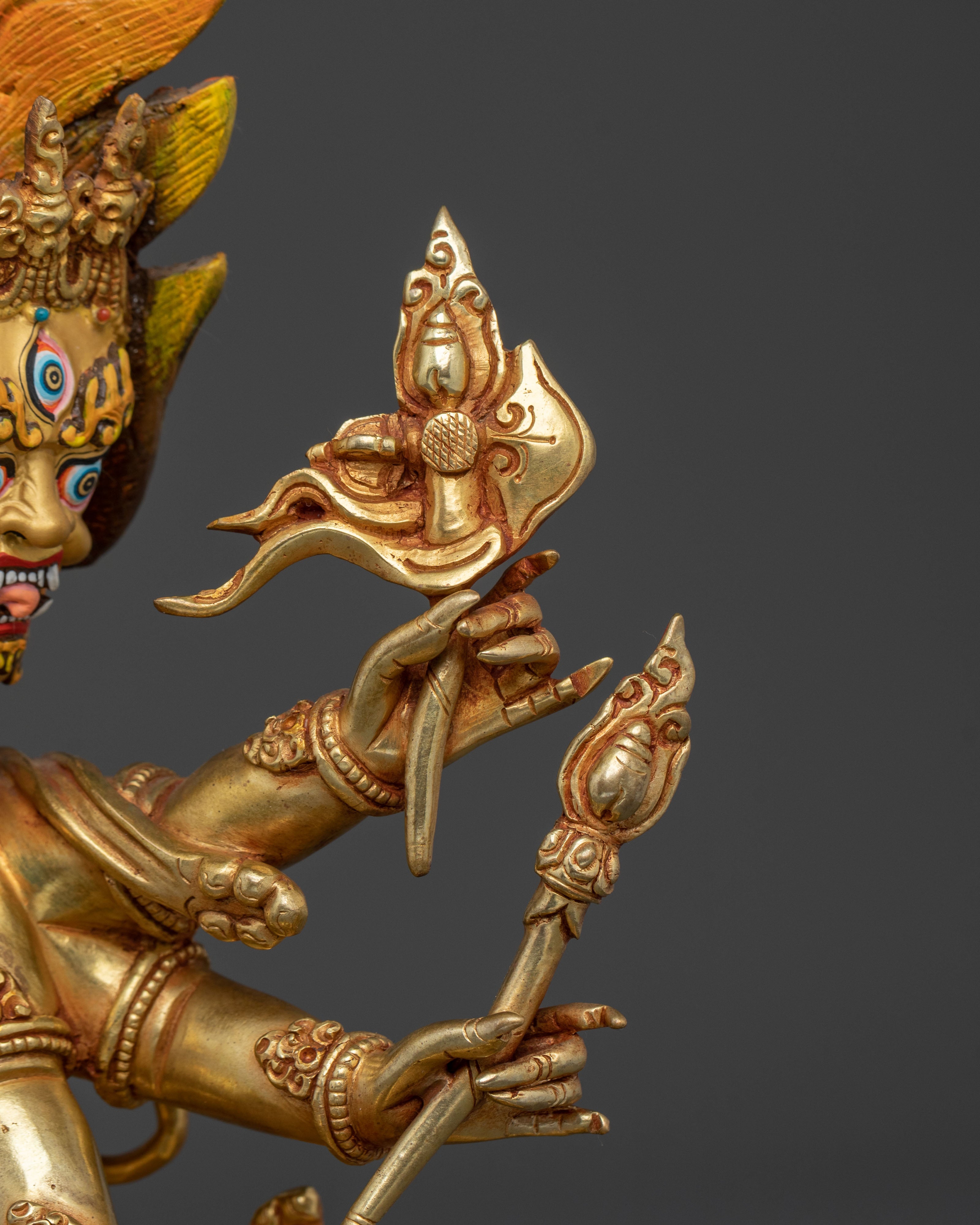 Hayagriva Sculpture: Fierce Protector in 24K Gold