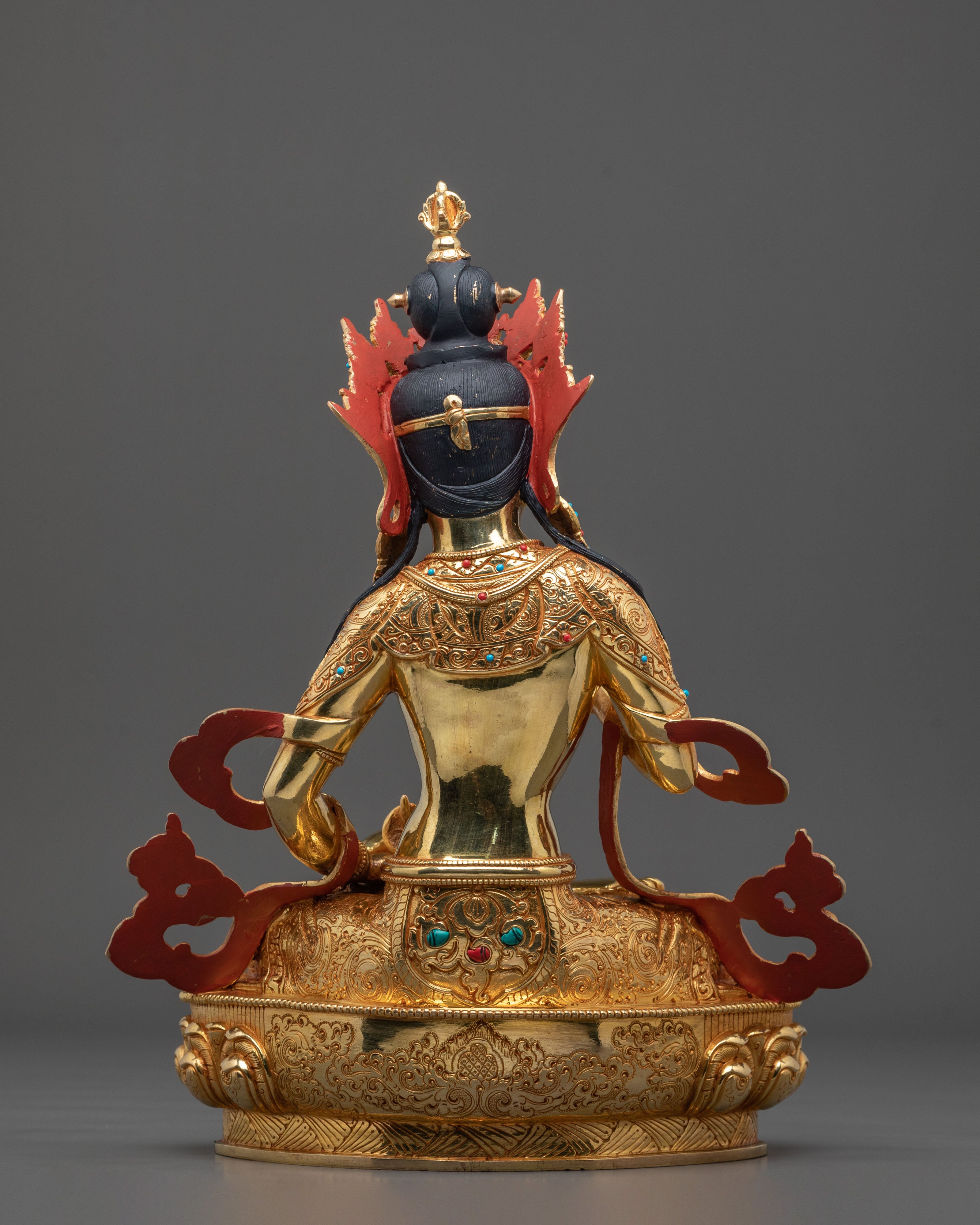 Vajrasattva Statue | 24K Gold Gilded Tibetan Deity Figurine