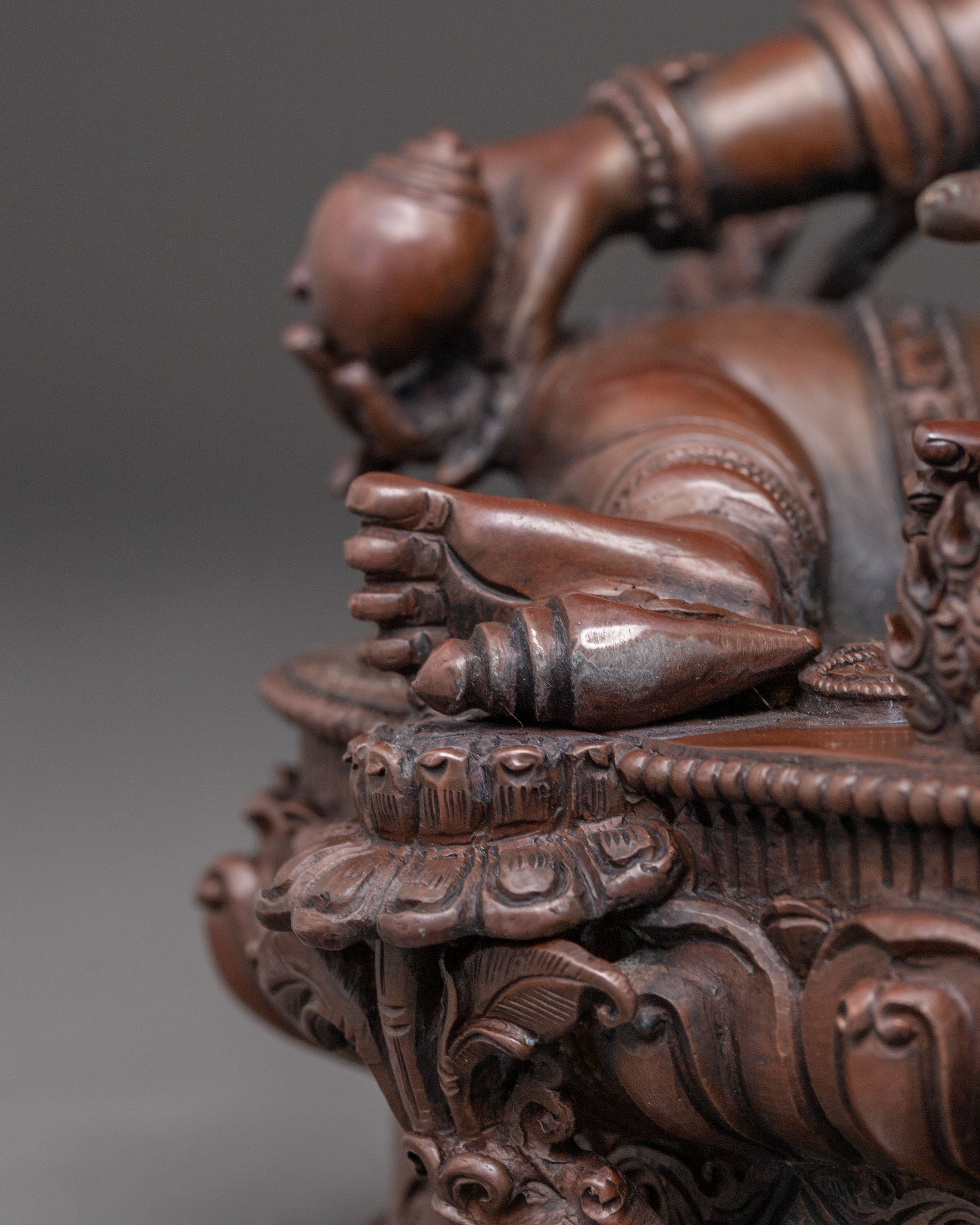 Dzambhala Oxidized Statue of Wealth | Tibetan Buddhist Deity