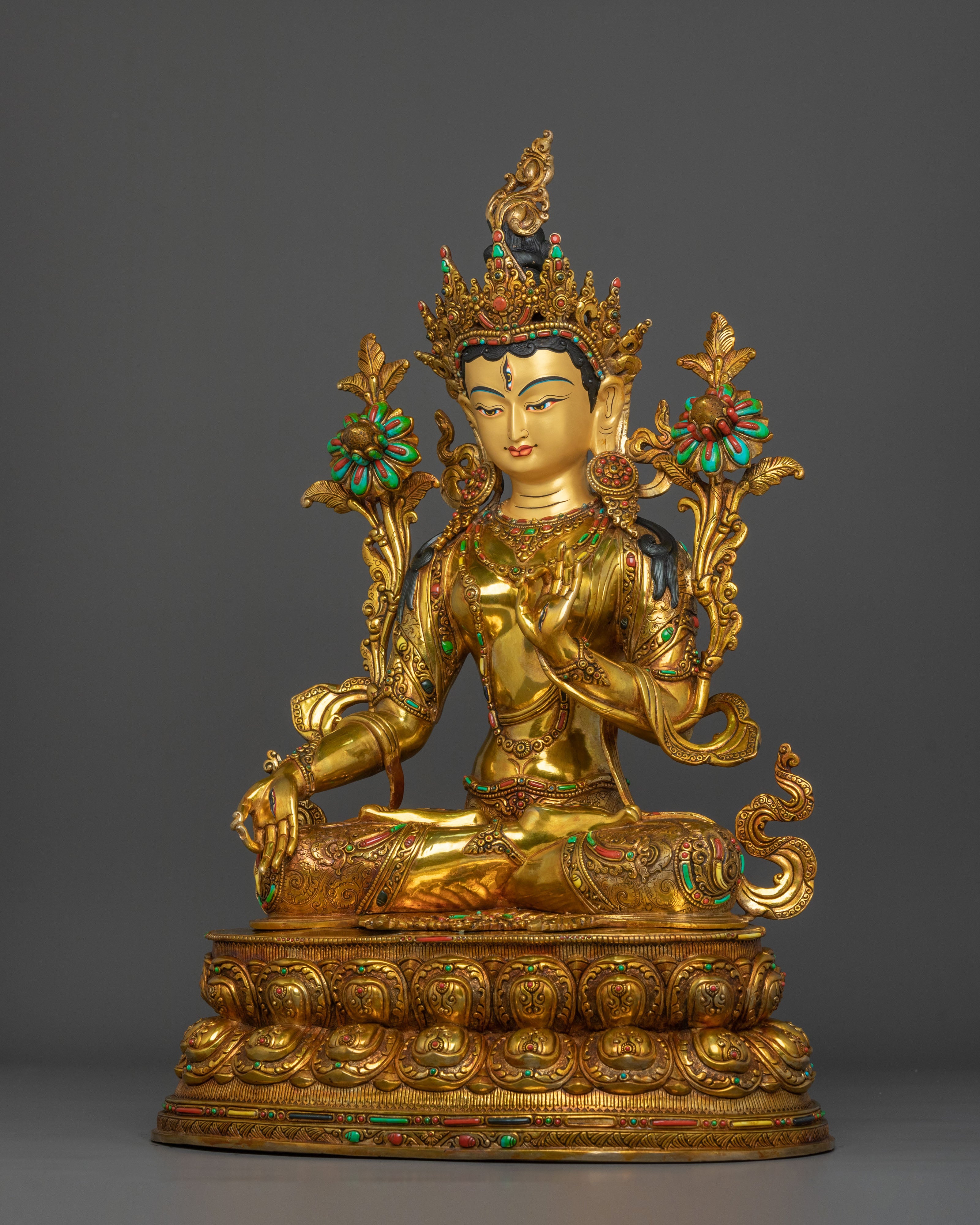 Tibetan Buddhist Goddess White Tara Statue | Longevity Deity Sculpture