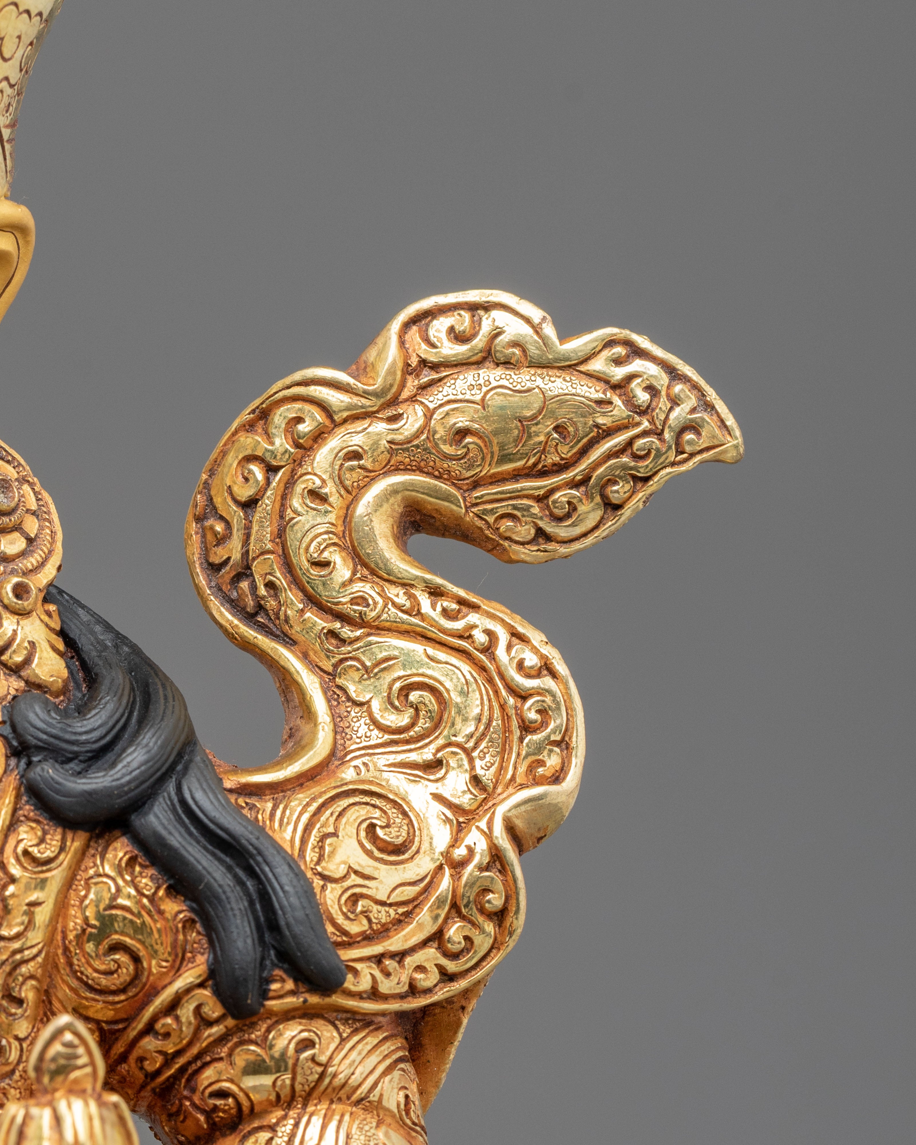 Dancing Guru Rinpoche Statue | 24K Gold Gilded Artistry