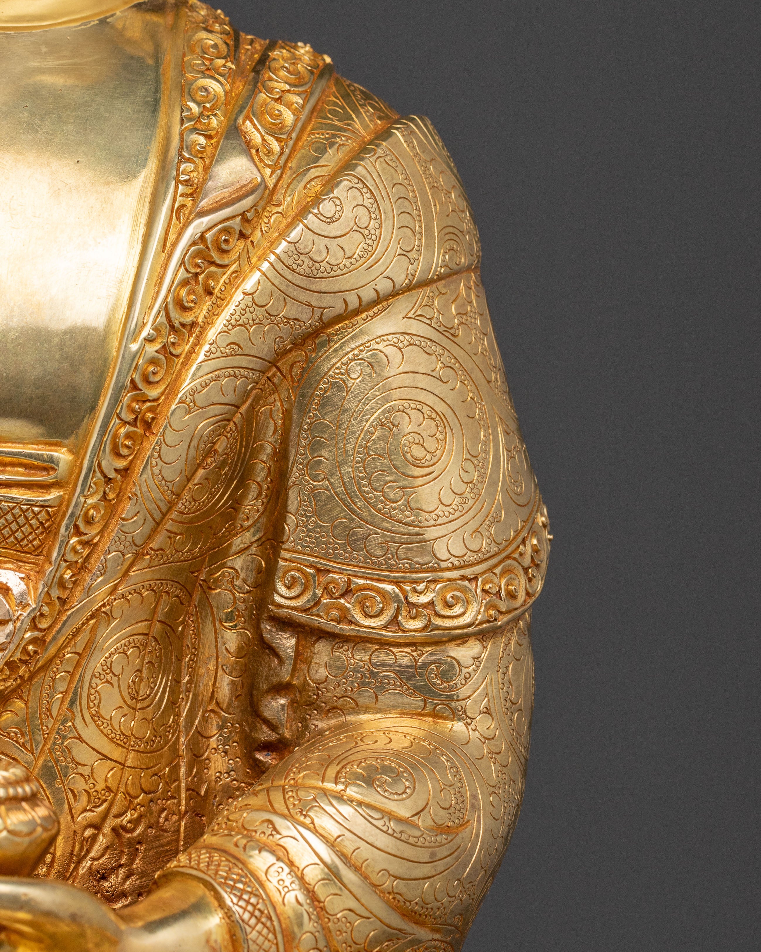 Golden Shakyamuni Buddha Sacred Statue | 24k Gold Glided