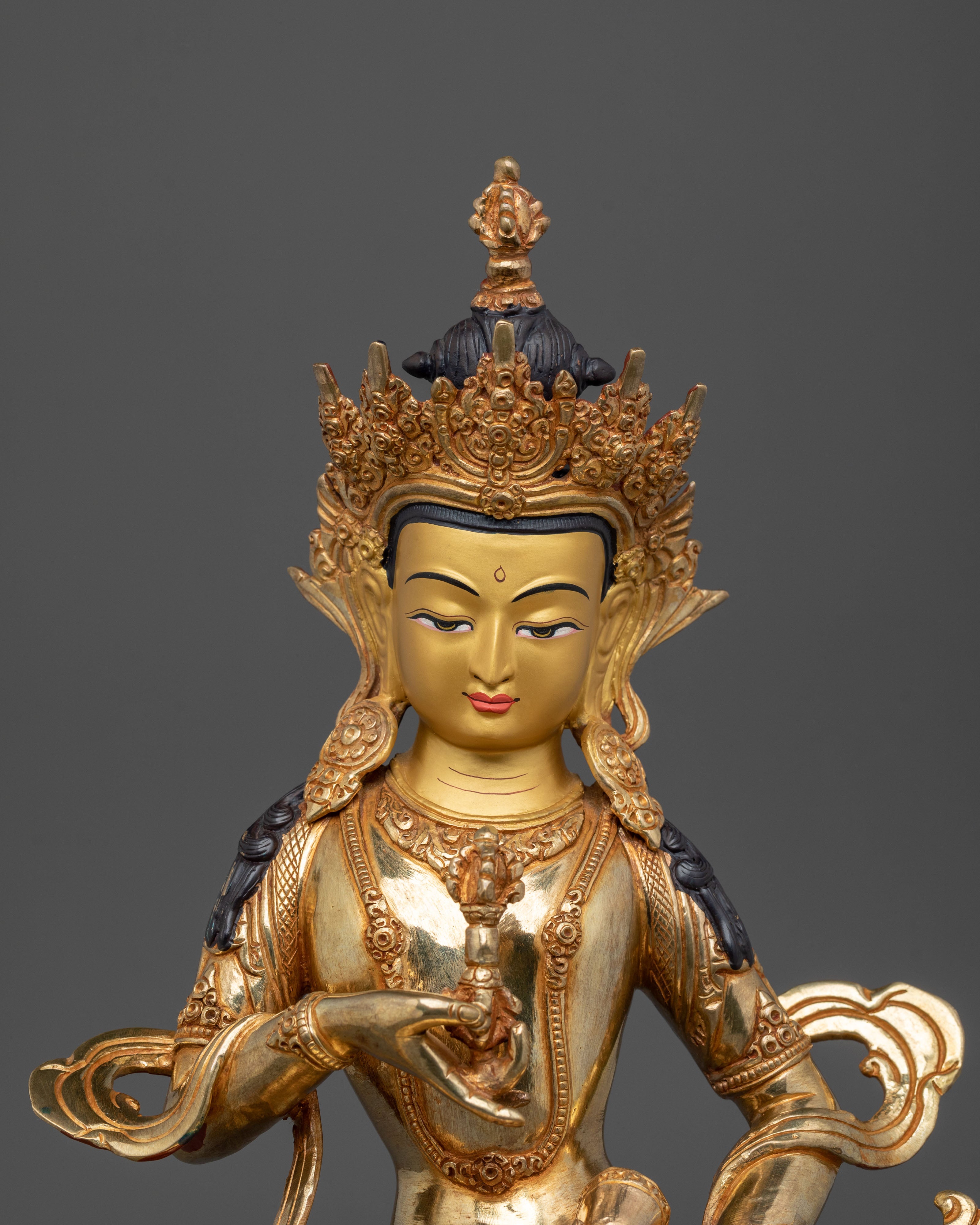 Tibetan Vajrasattva Meditation Statue | 24K Gold Gilded