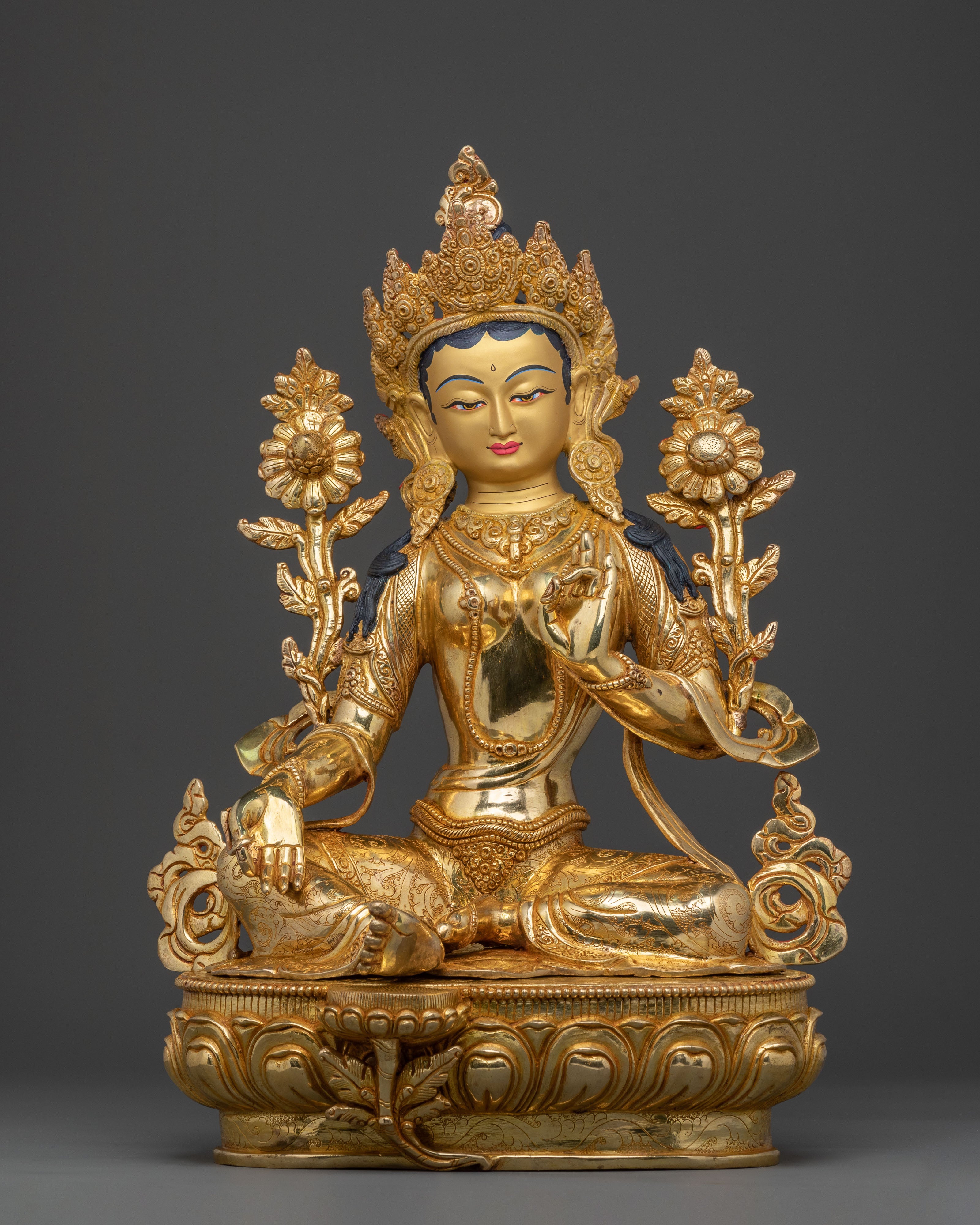 Buddhist Goddess Green Tara Spiritual Statue | Meditation and Protection Shrine