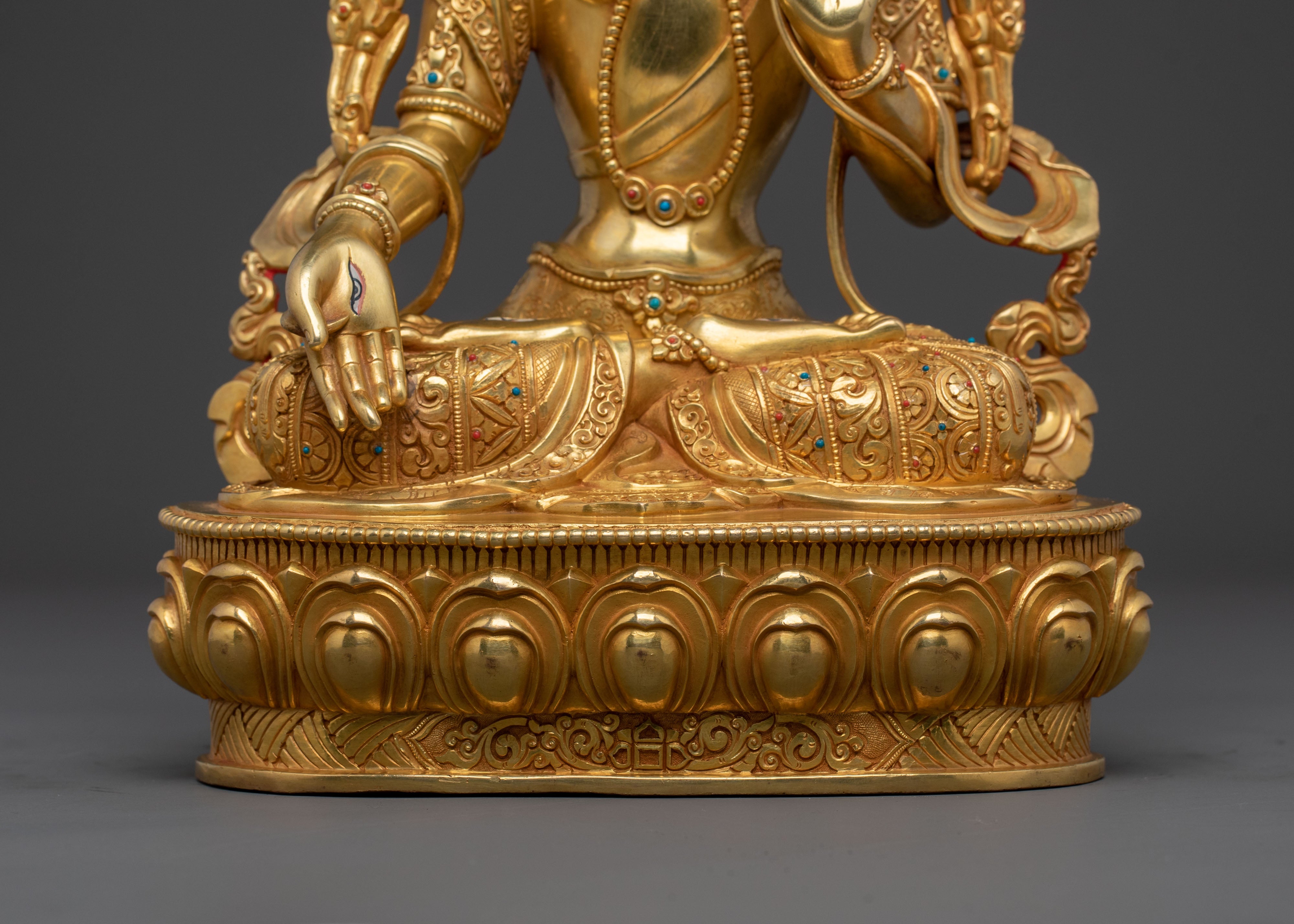 White Tara Golden Statue | Handcrafted Serenity