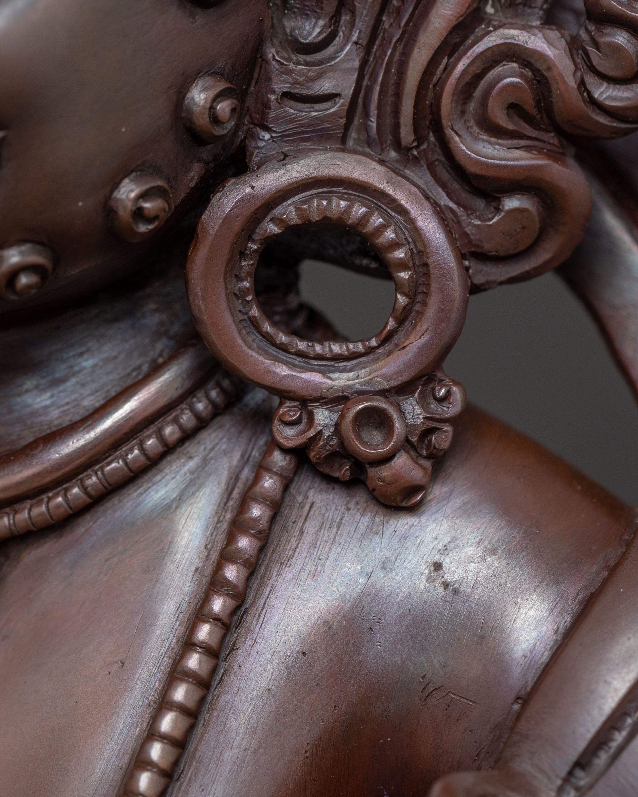 White Dzambhala Abundance Statue | Oxidized Copper Art