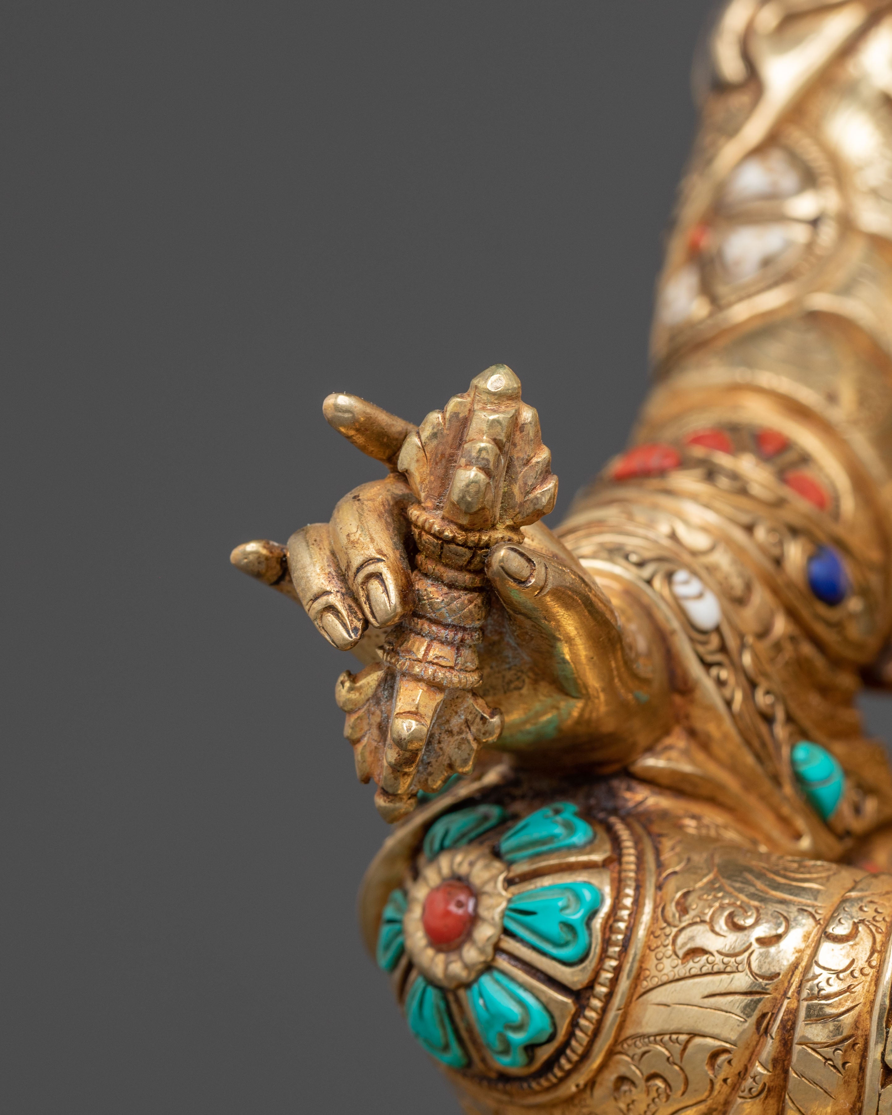 Guru Rinpoche Enlightened Statue: 24K Gold Gilded