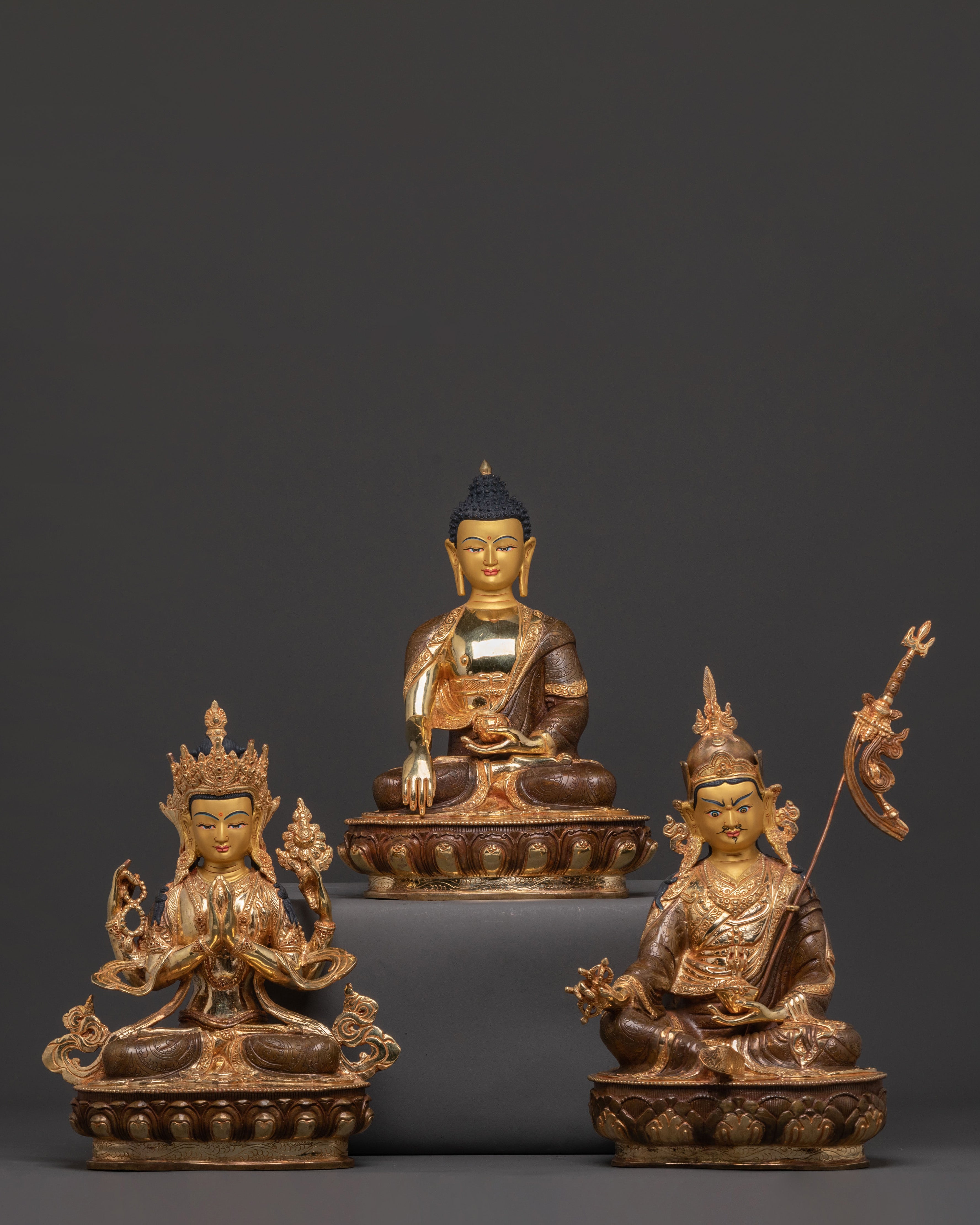 Spiritual Buddha Dharma Sangha Statue 
