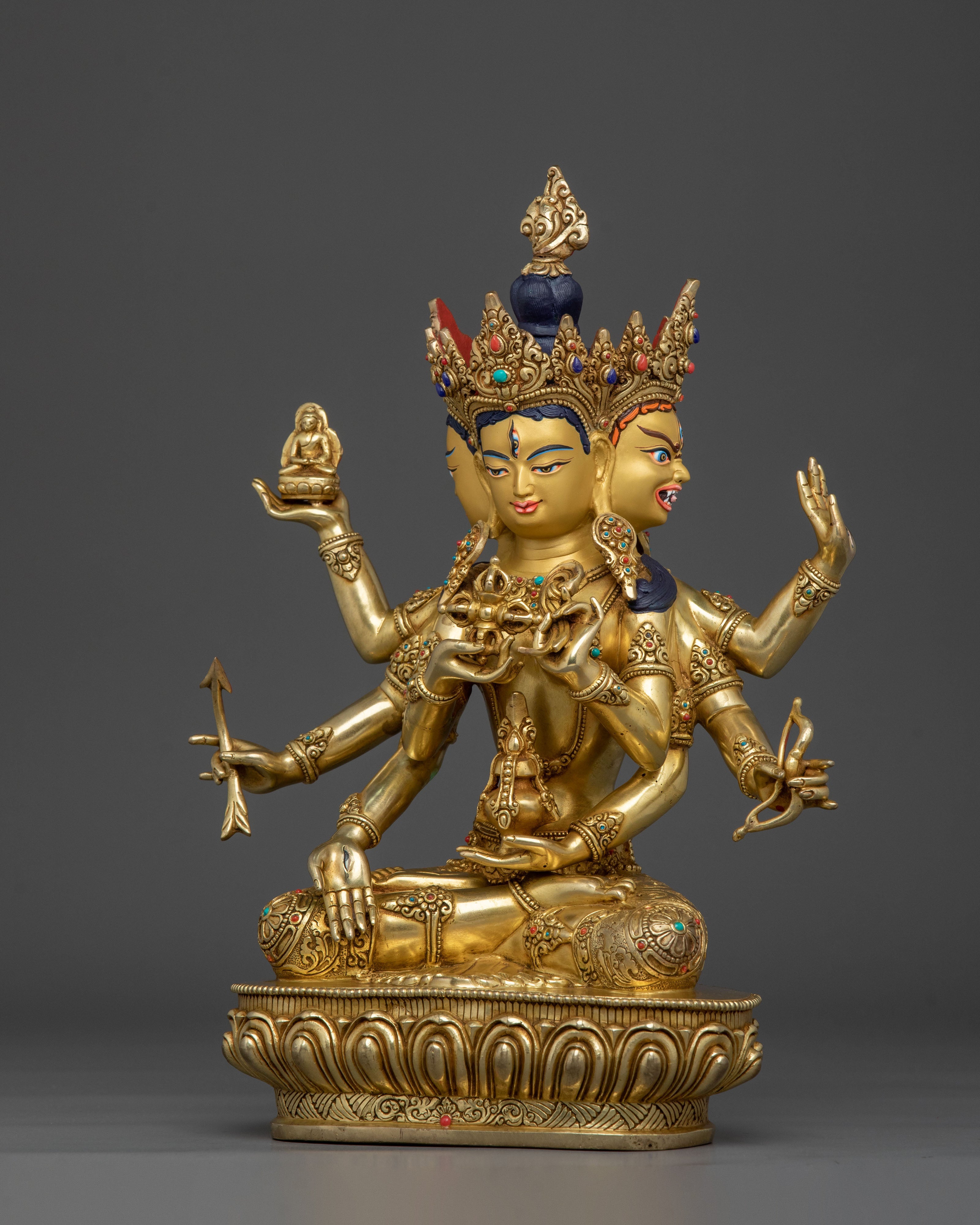 Namgyalma Three Faced Deity Sculpture