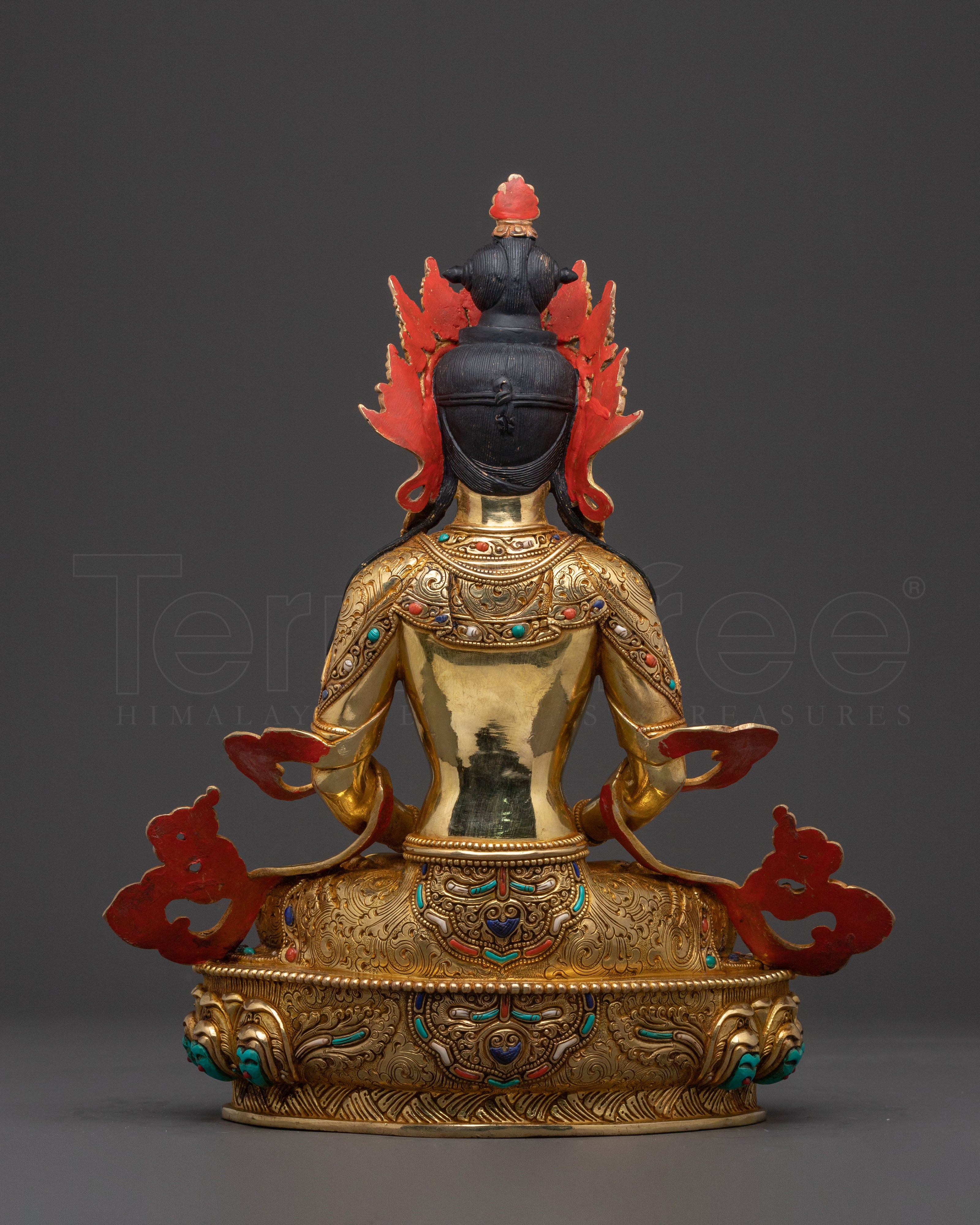Amitayus Compassion and Healing Statue – 24K Gold Gilded