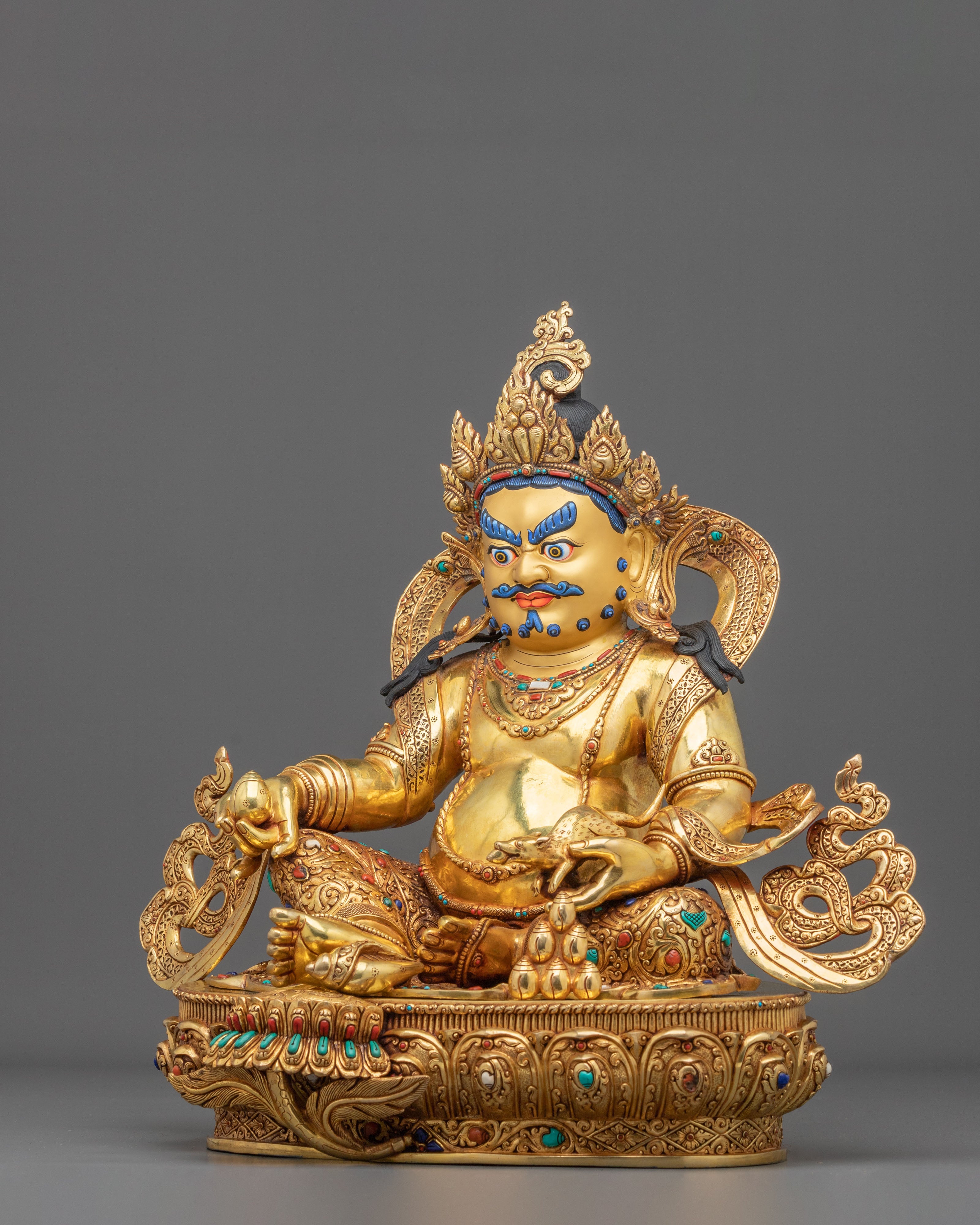 Dzambhala 24K Gold-Coated Statue | Nepalese Craftsmanship
