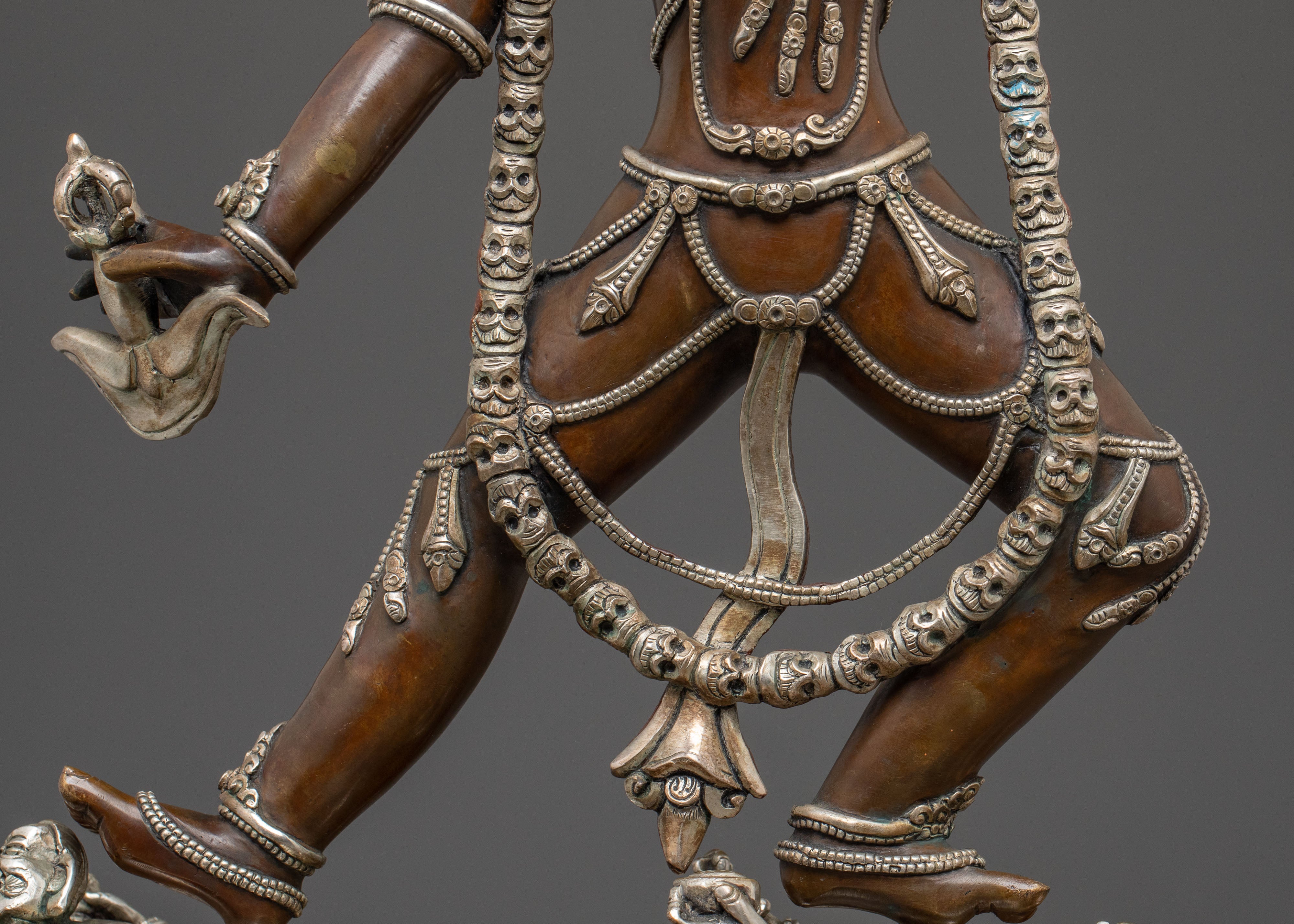 Handcrafted Vajrayogini Spiritual Statue: Radiant Silver Plating