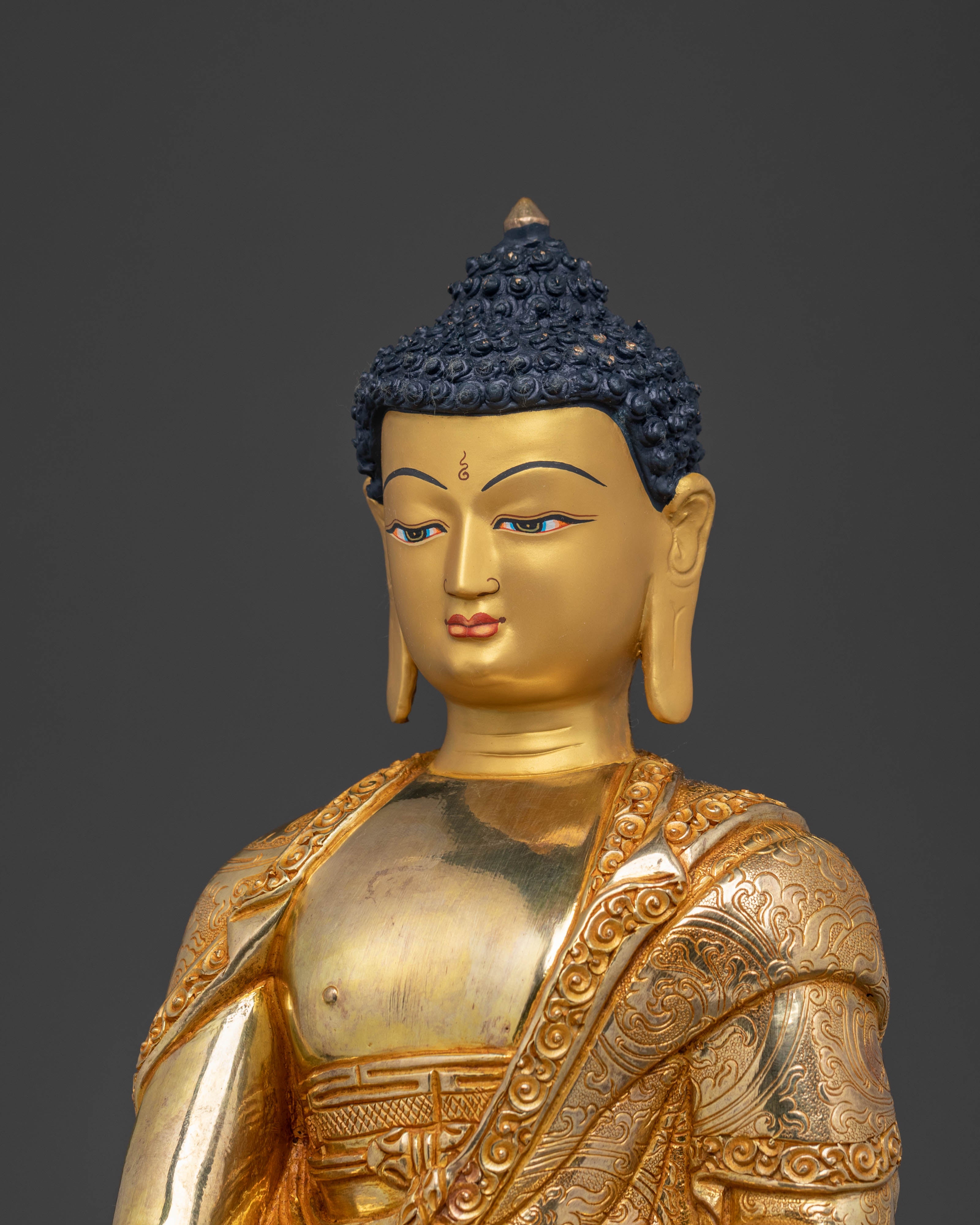 Himalayan Buddha Shakyamuni Golden Statue – Serene Radiance