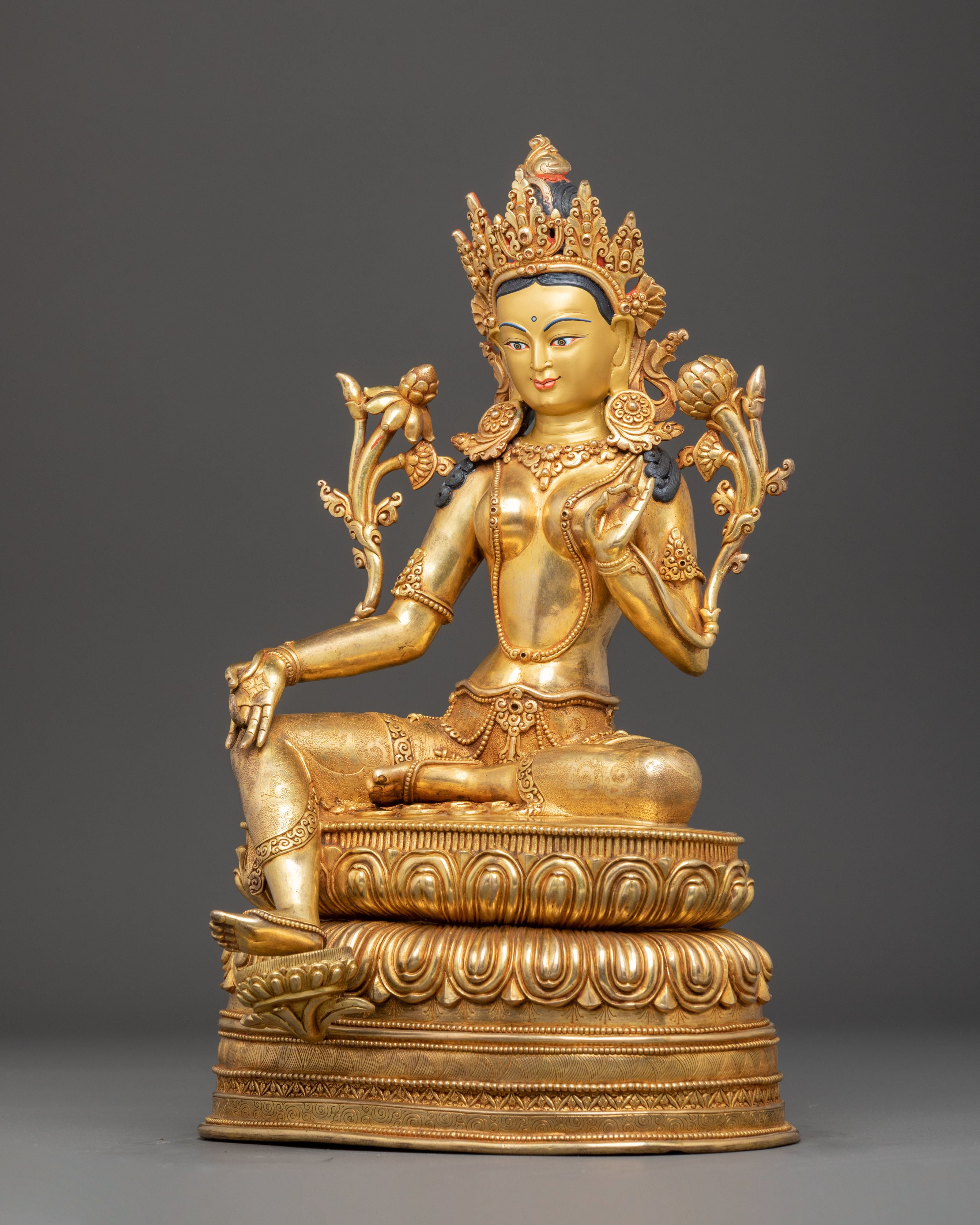 Handmade Golden Statue of Mother Shyama Tara | Symbol of Liberation