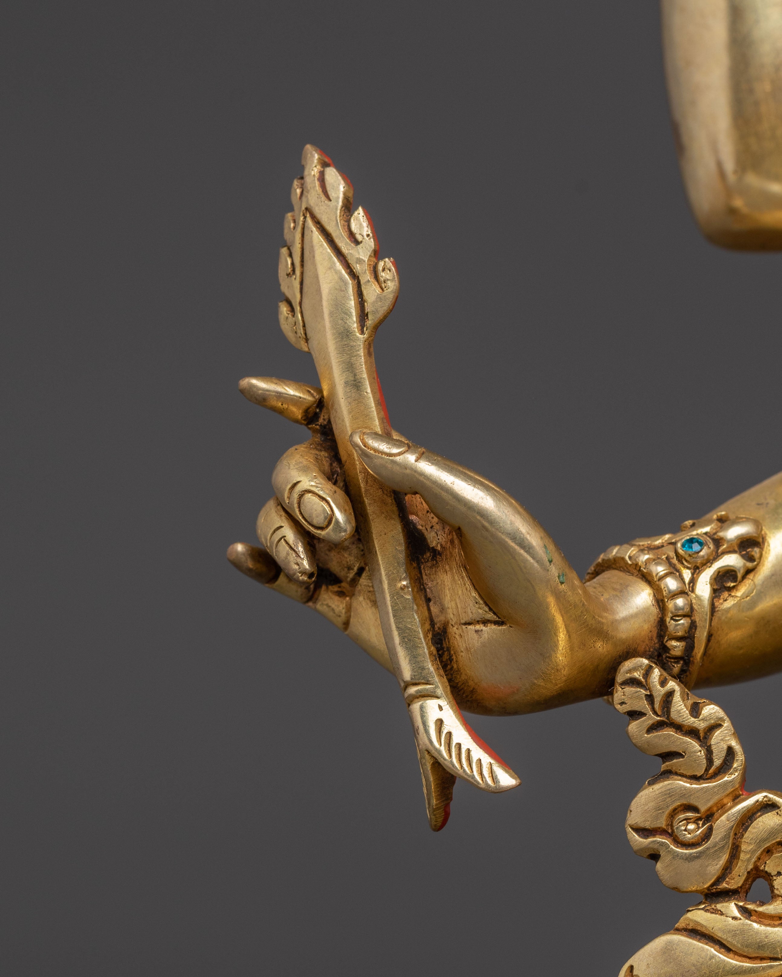 Tibetan Buddhism Deity Namgyalma Statue: Hand-Gilded Copper Masterpiece