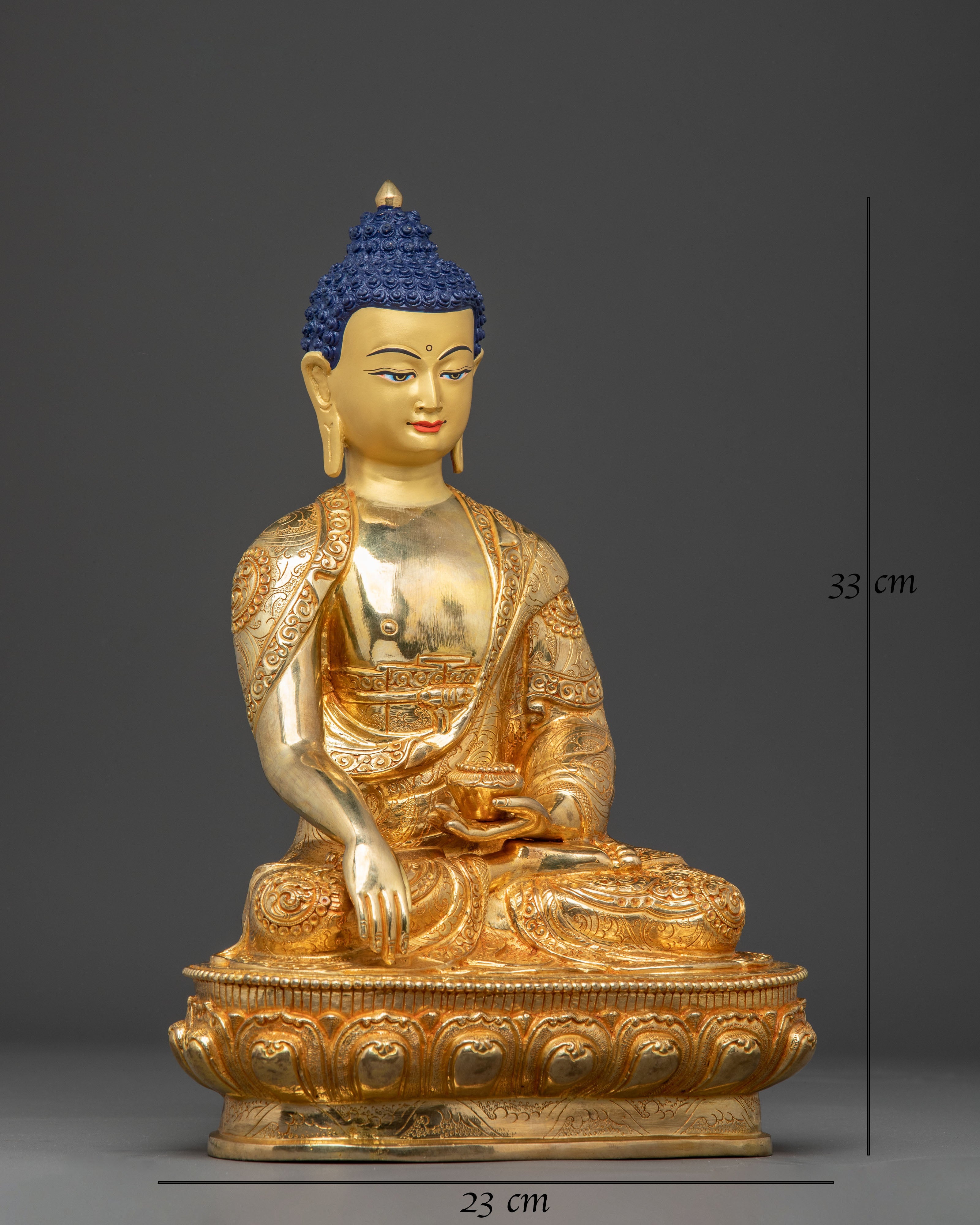 Enlightened Gautama Buddha 24k Gold-Glided Statue