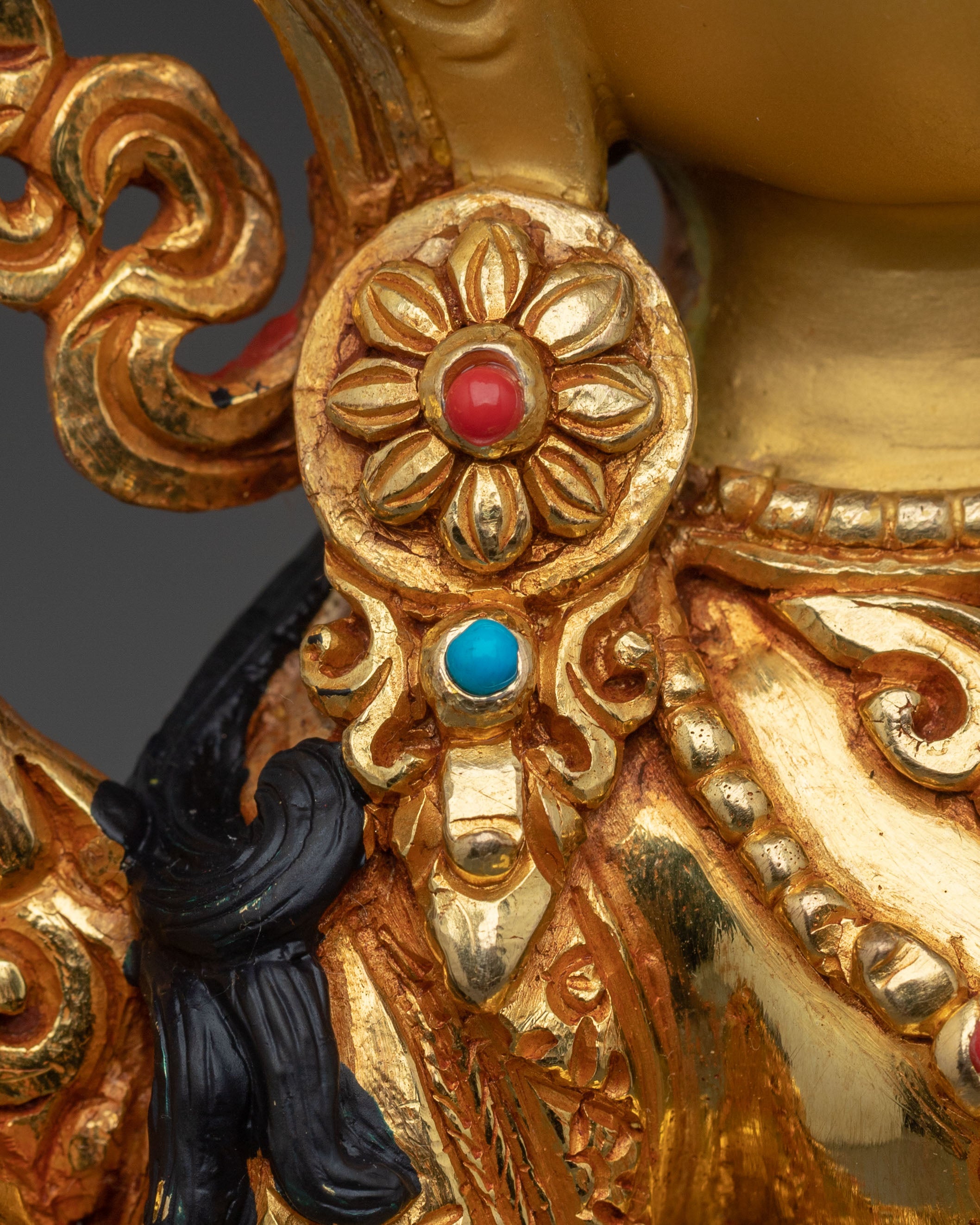 Tibetan White Tara Goddess Sculpture | 24K Gilded Serenity