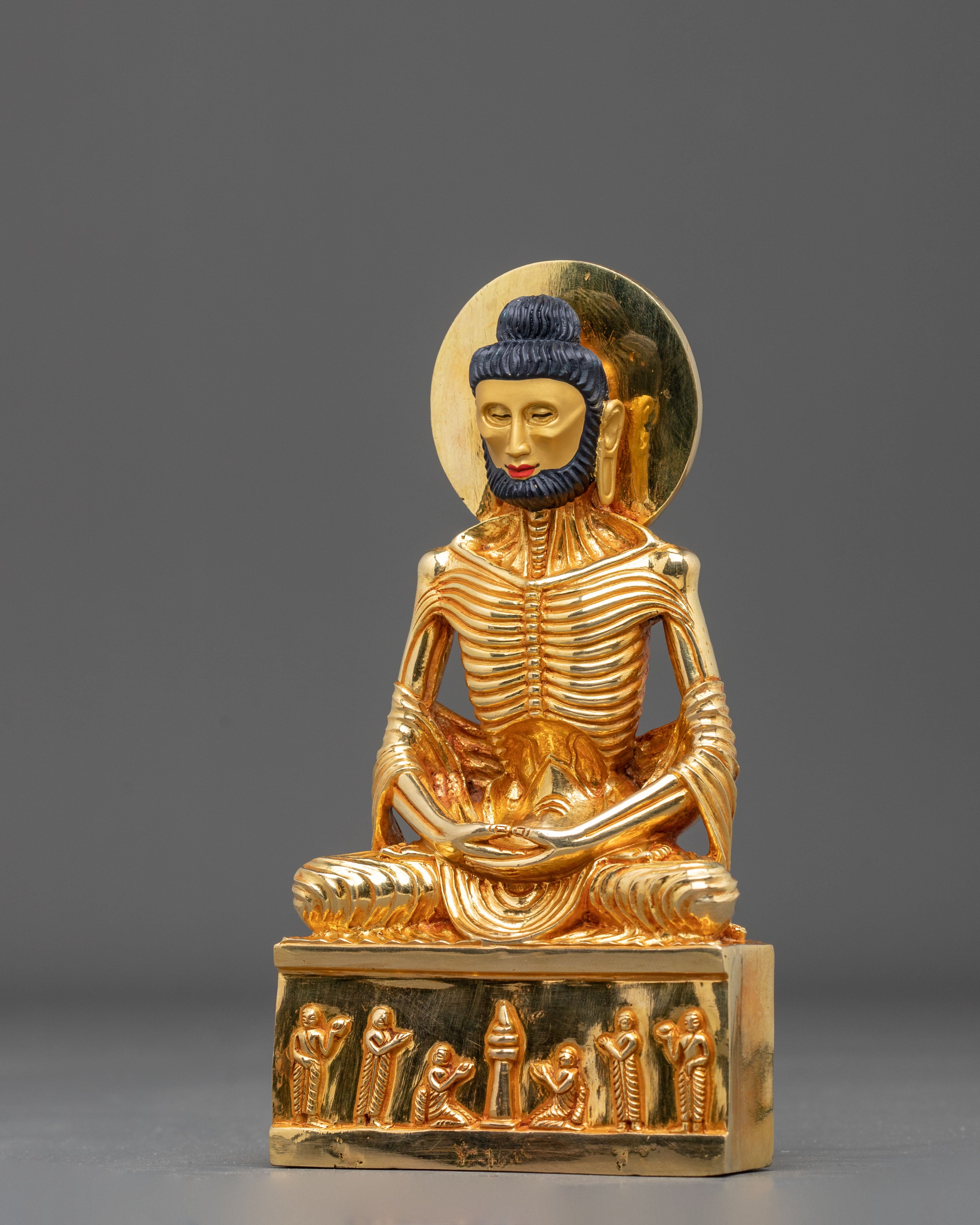 Fasting Buddha Statue | 24K Gold Gilded Figurine