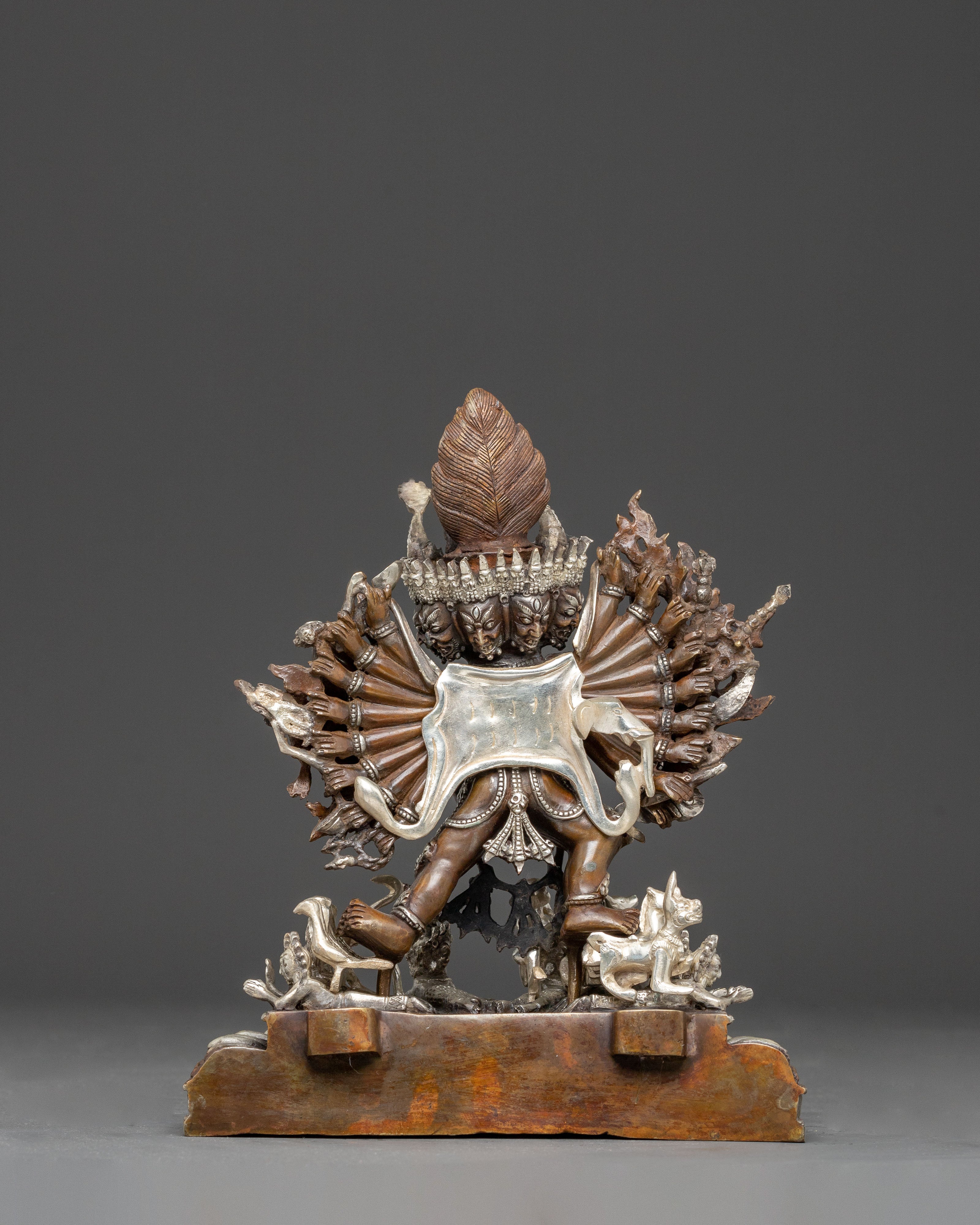 Handmade Yamantaka Golden Statue | Tibetan Buddhist Deity of Wisdom