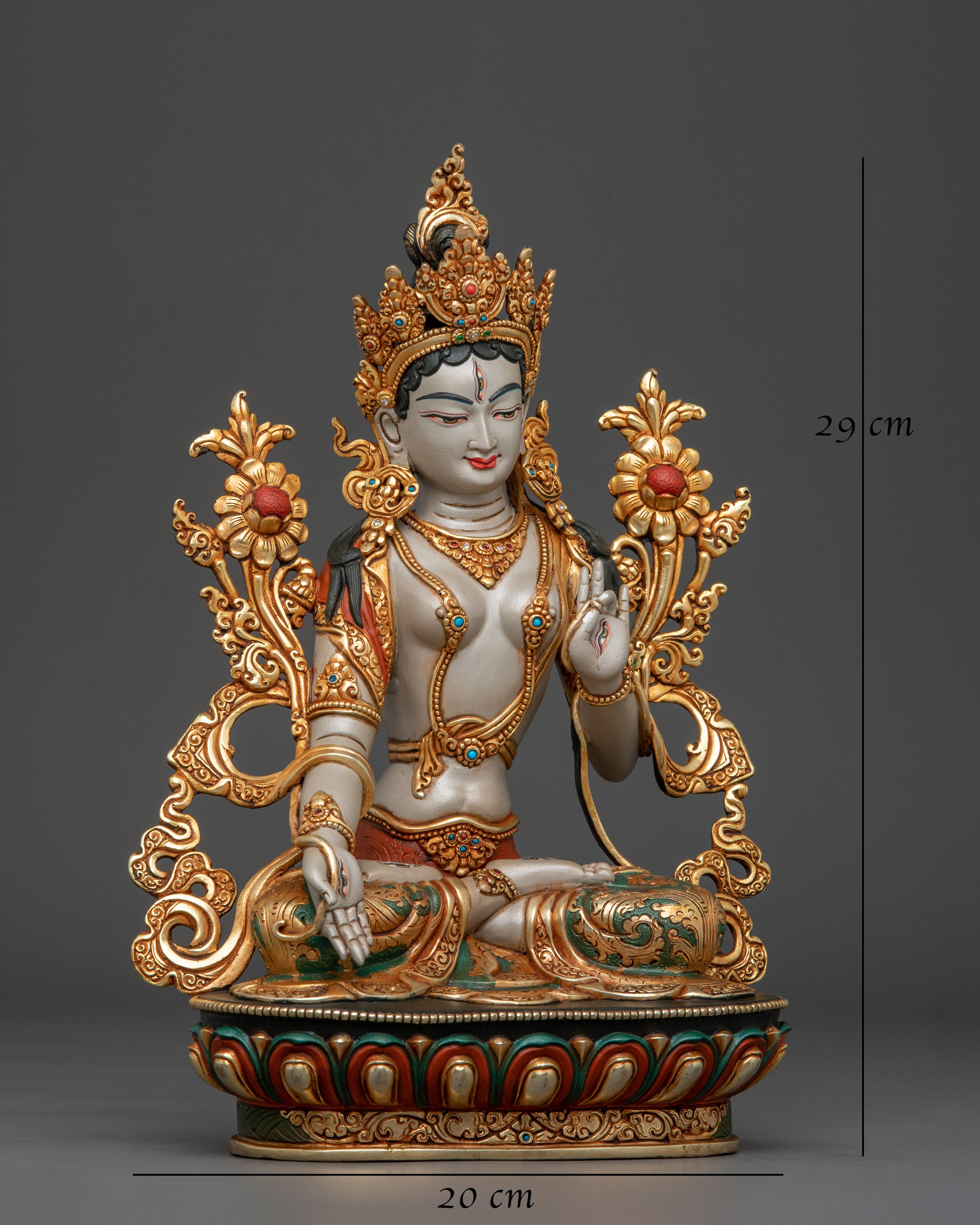 White Tara Statue | Serene Meditation Deity