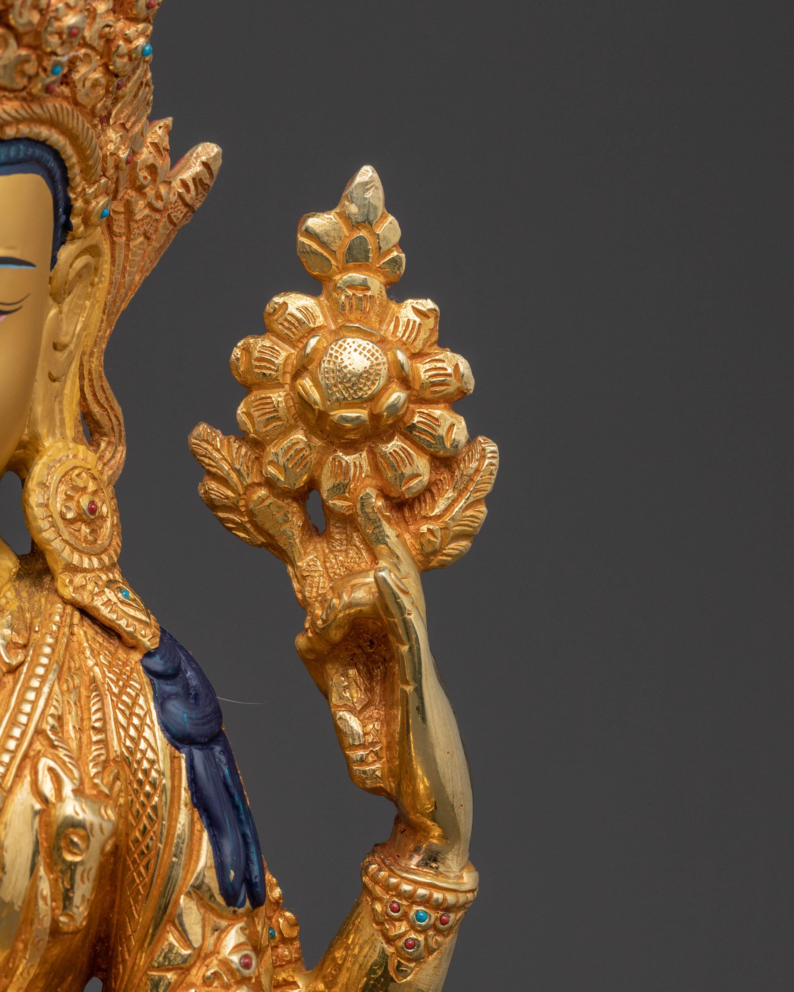 Handcrafted Blessing Statue of Chenrezig | Compassion Deity Sculpture