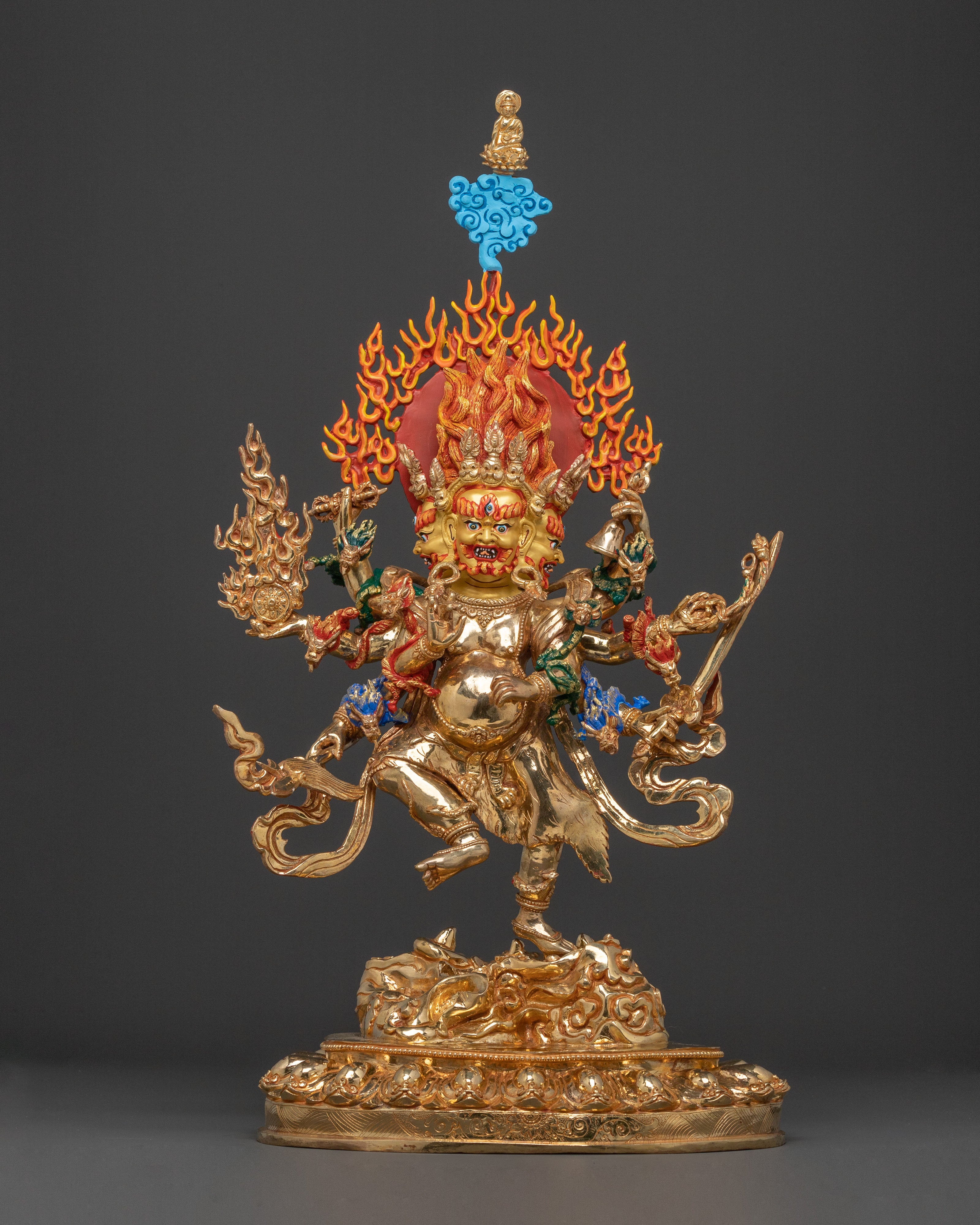 Ucchusma Protection Figure - Gilded Copper Statue