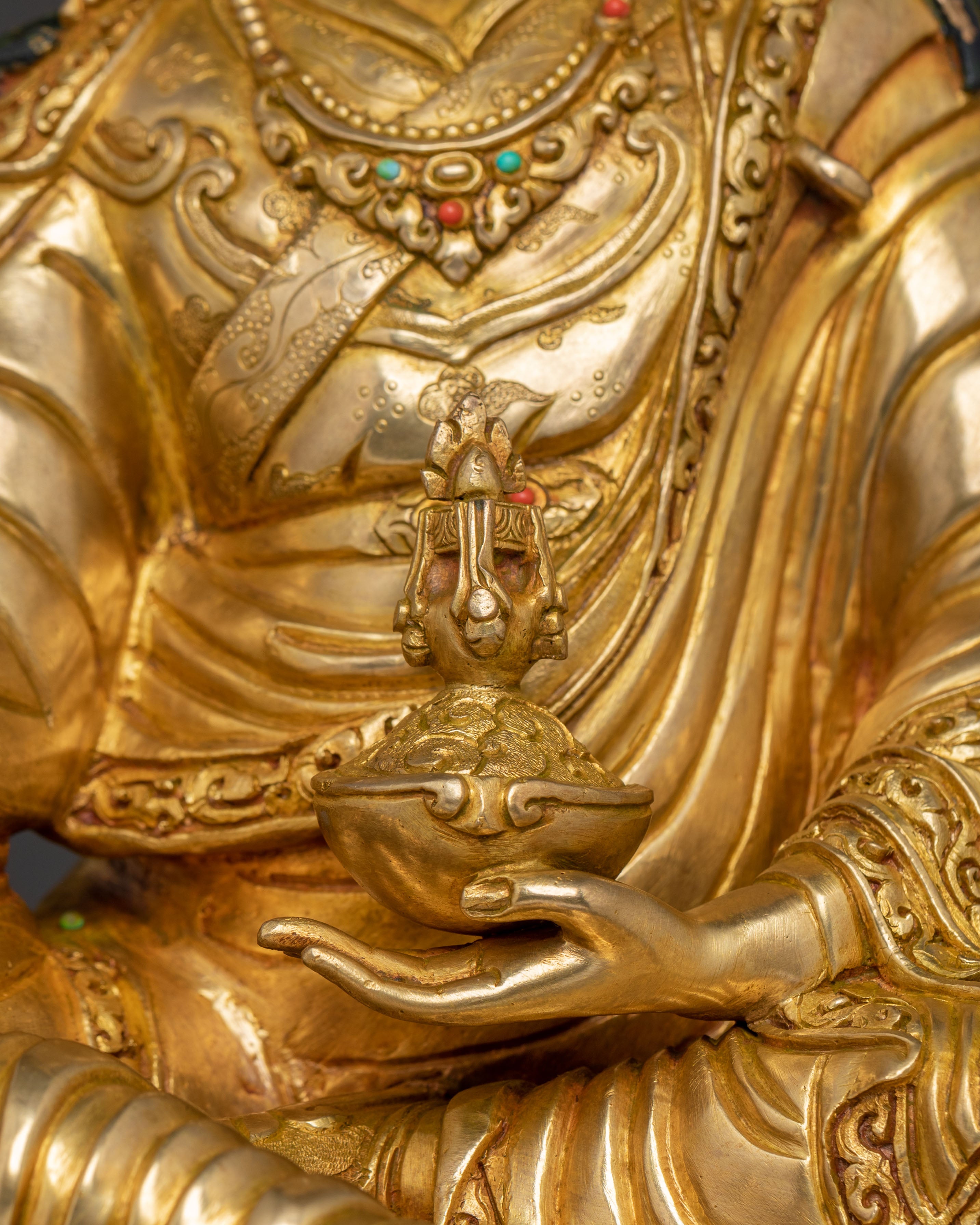 Himalayan Golden Guru Rinpoche Statue | A Sacred Legacy in 24K Gold