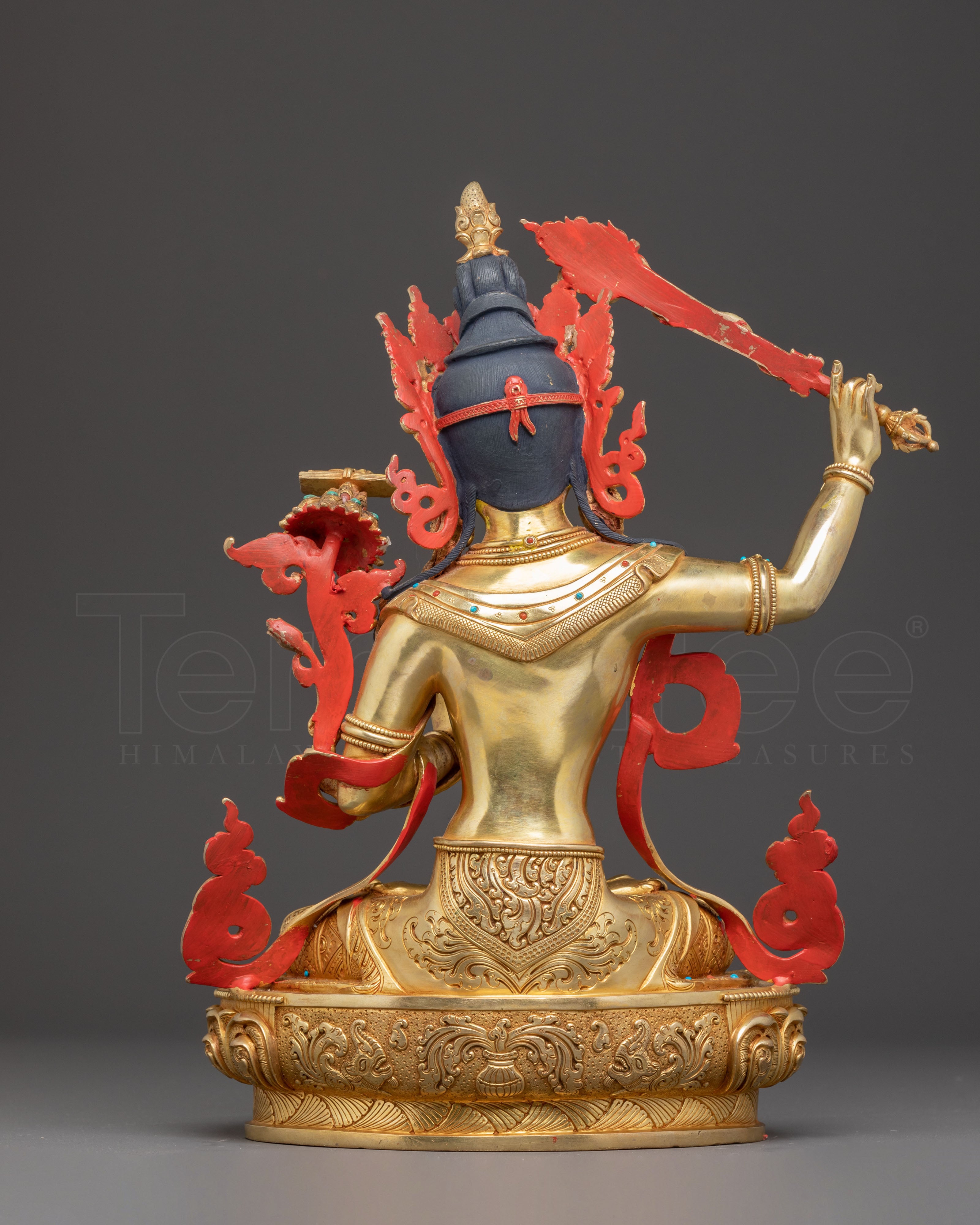 Golden Manjushri Statue: Bodhisattva of Wisdom
