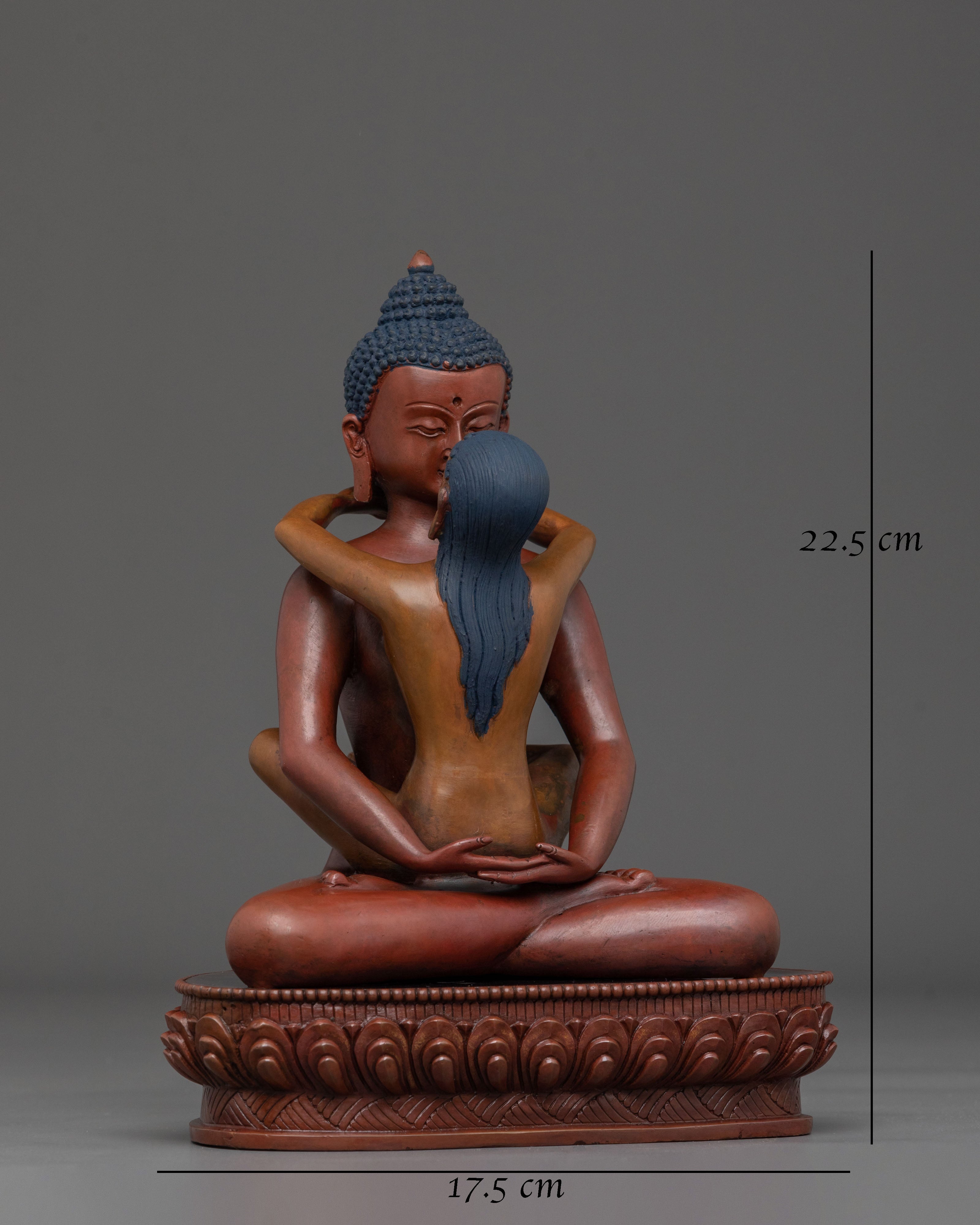 Samantabhadra with Consort Statue | Oxidized Copper Body