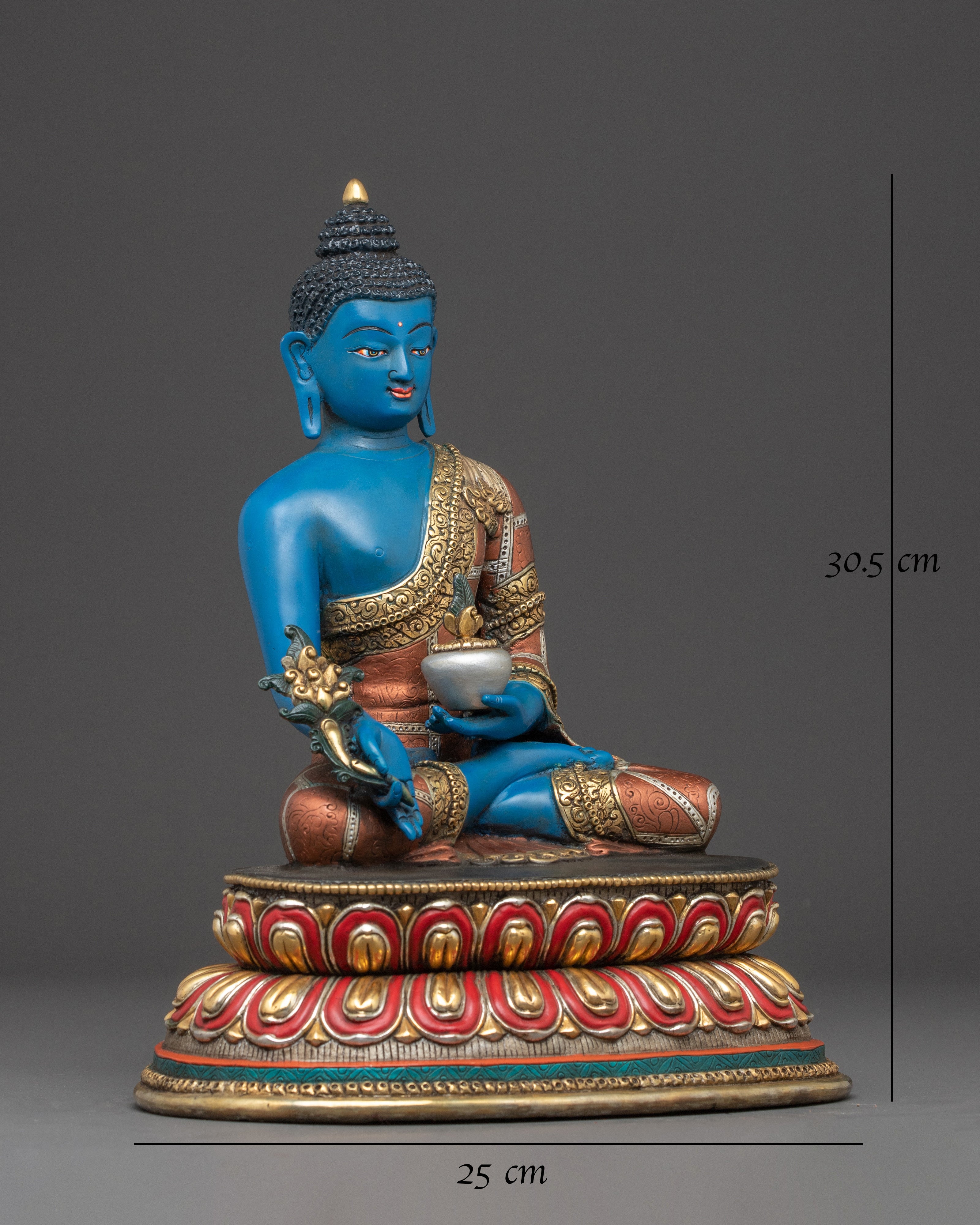 Medicine Buddha Promote Recovery and Longevity Statue | Traditional Himalayan Art