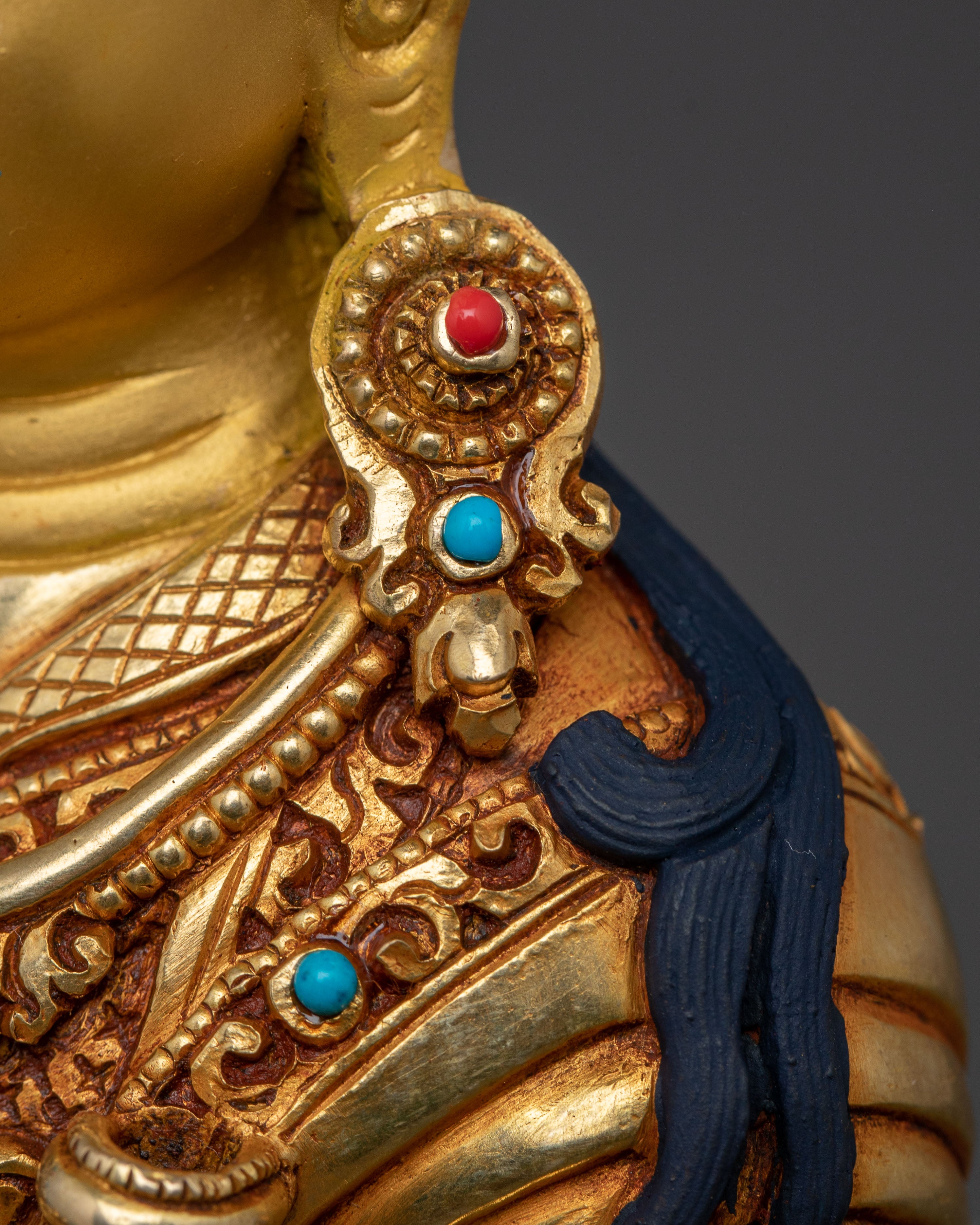 Handcrafted Guru Rinpoche Sacred Statue | 24K Gold Gilded Sculpture