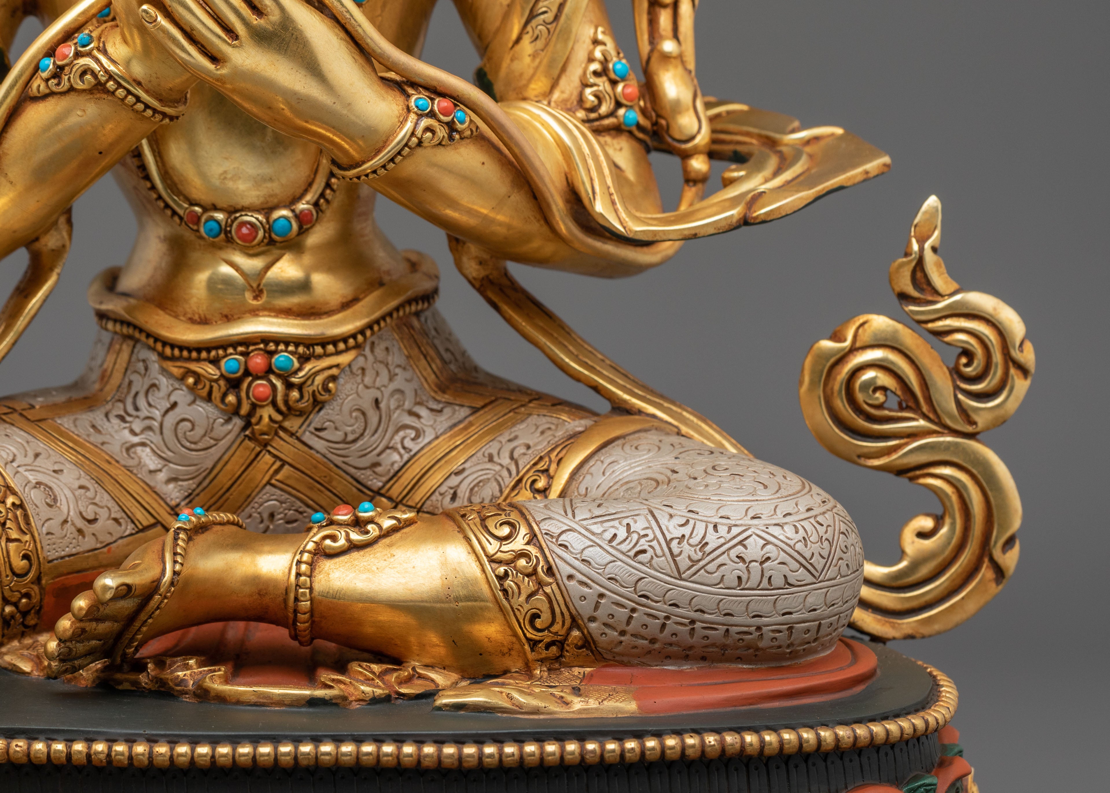 Tikshna Manjushri: 24K Gold Gilded Copper Statue
