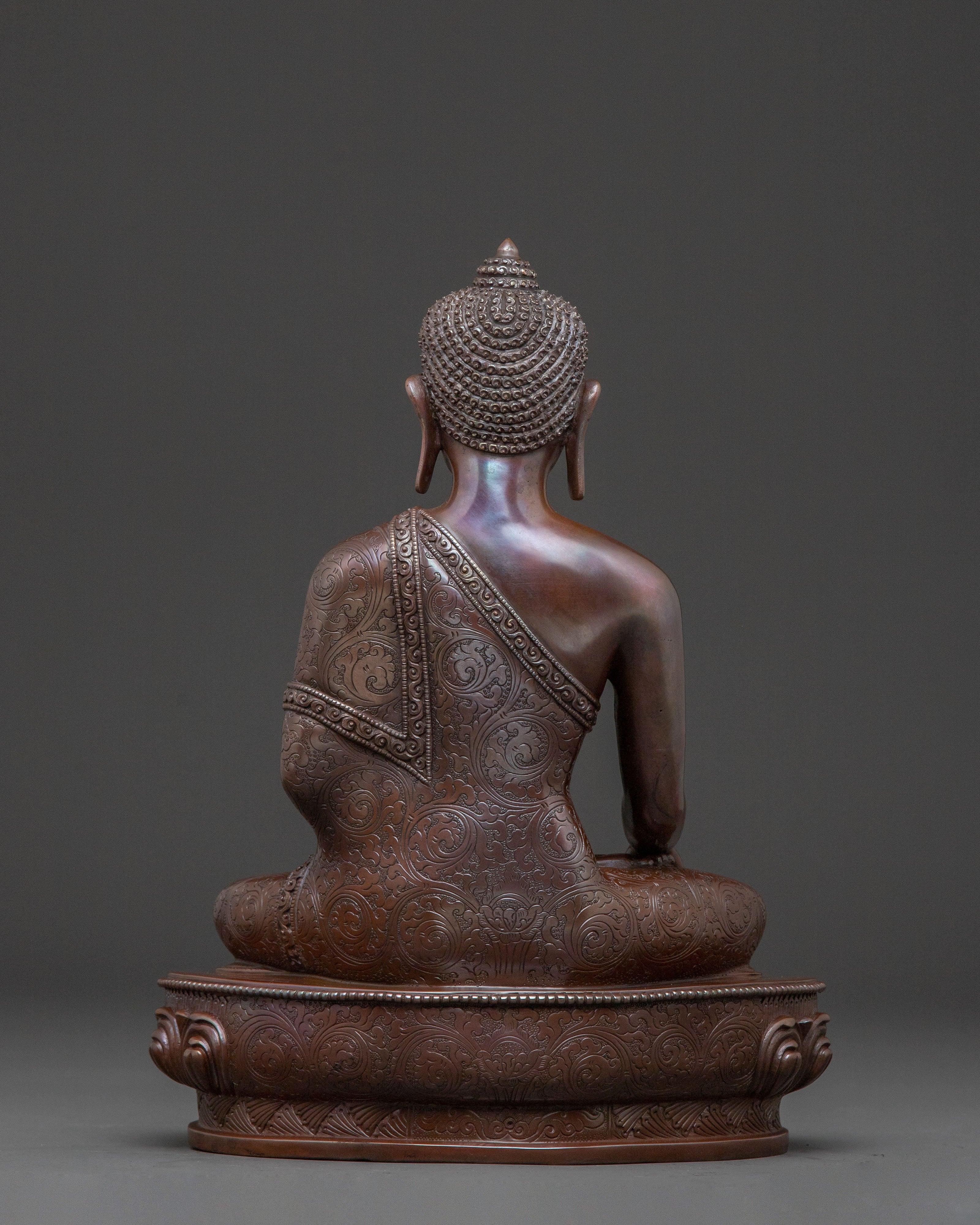 Tibetan Three Buddhas Statue Set – Oxidized Copper Serenity