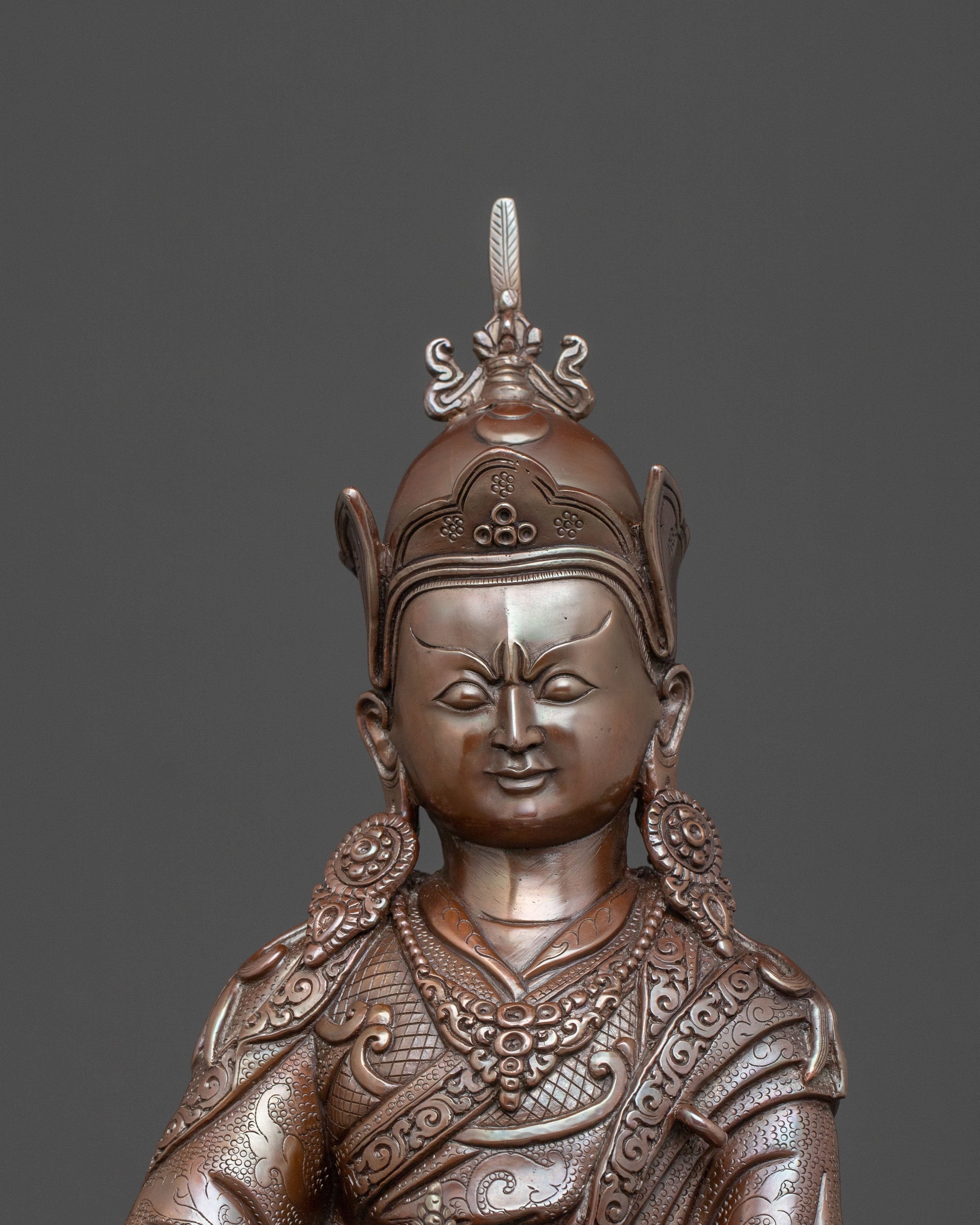 Guru Rinpoche Statue | Oxidized Copper Icon