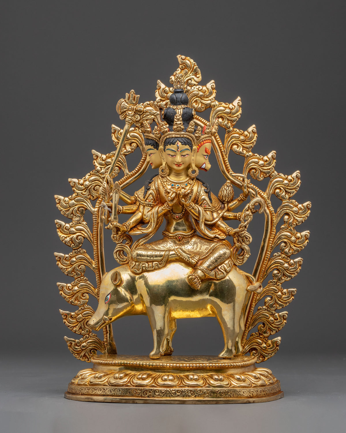 24K Gold Glided Buddhist Marichi Statue