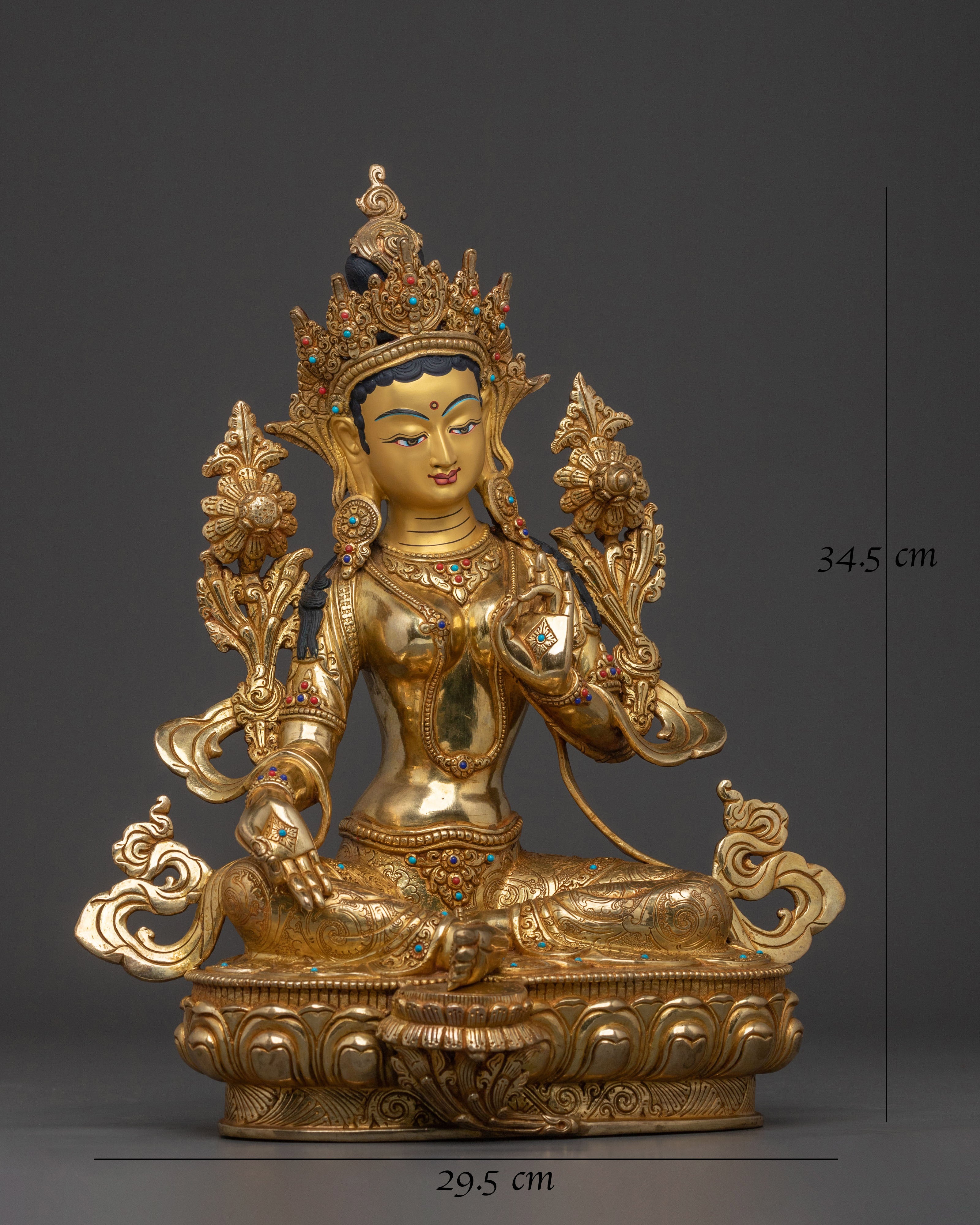 Green Tara Sculpture: Goddess of Compassion