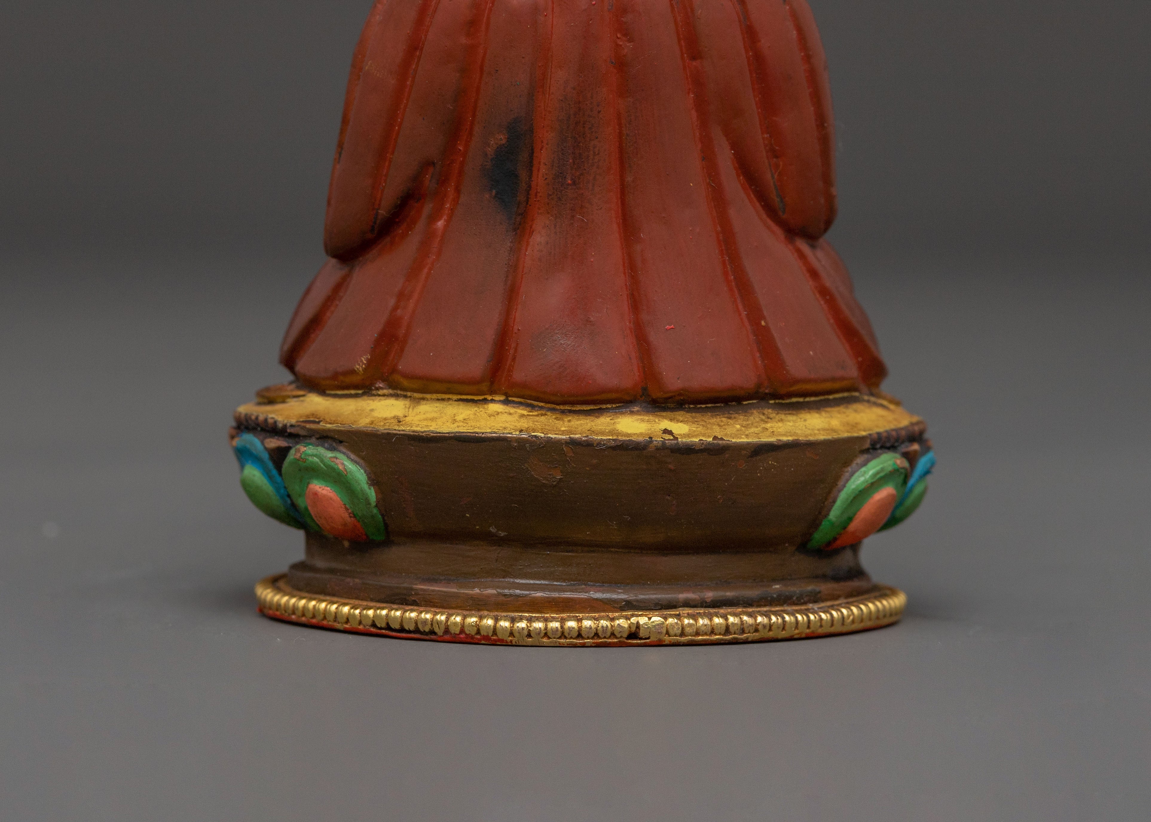 Buddhist Master Guru Shapdum Statue – Handcrafted Copper Sculpture