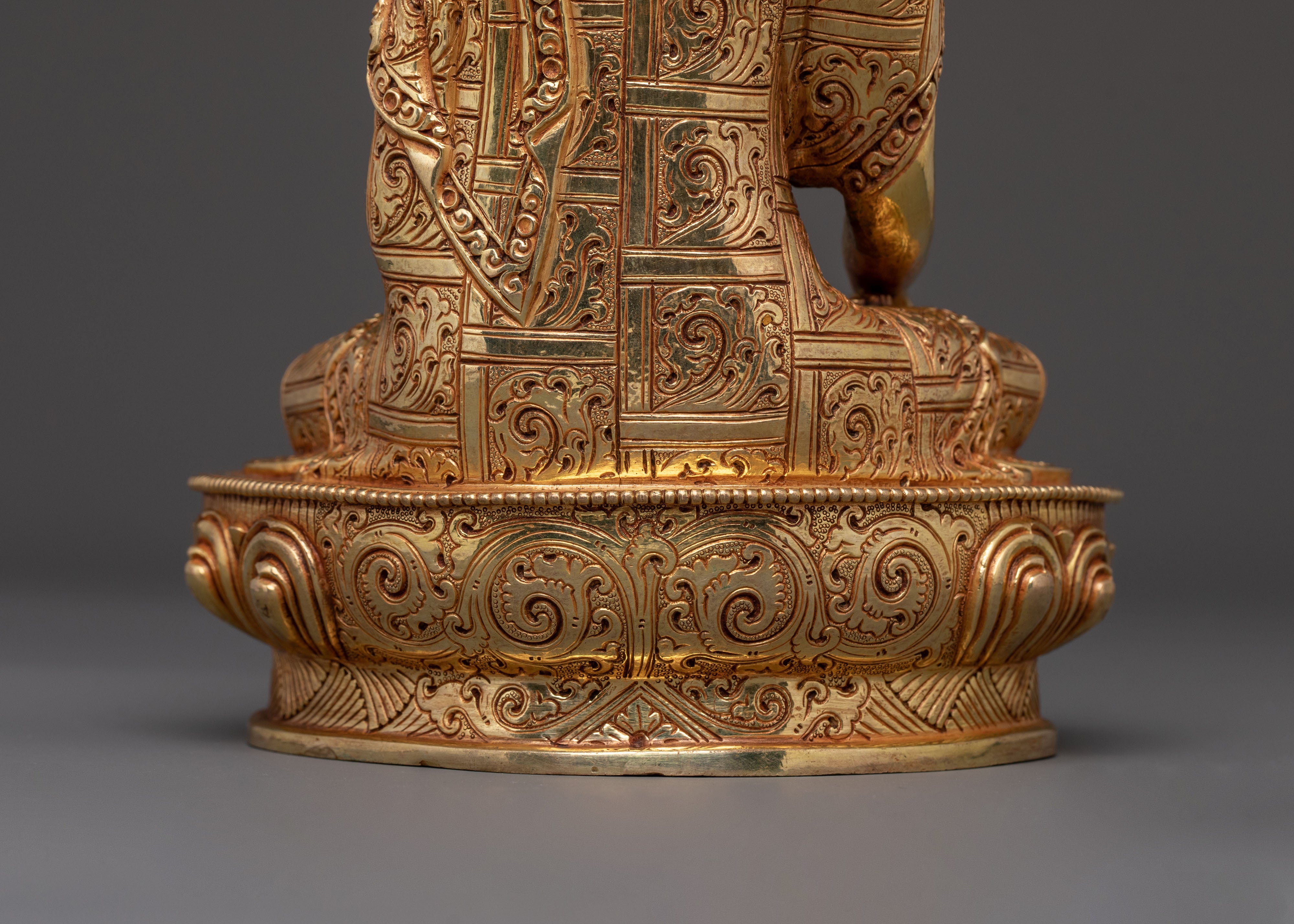 Spiritual Three Buddhas Golden Statue Set