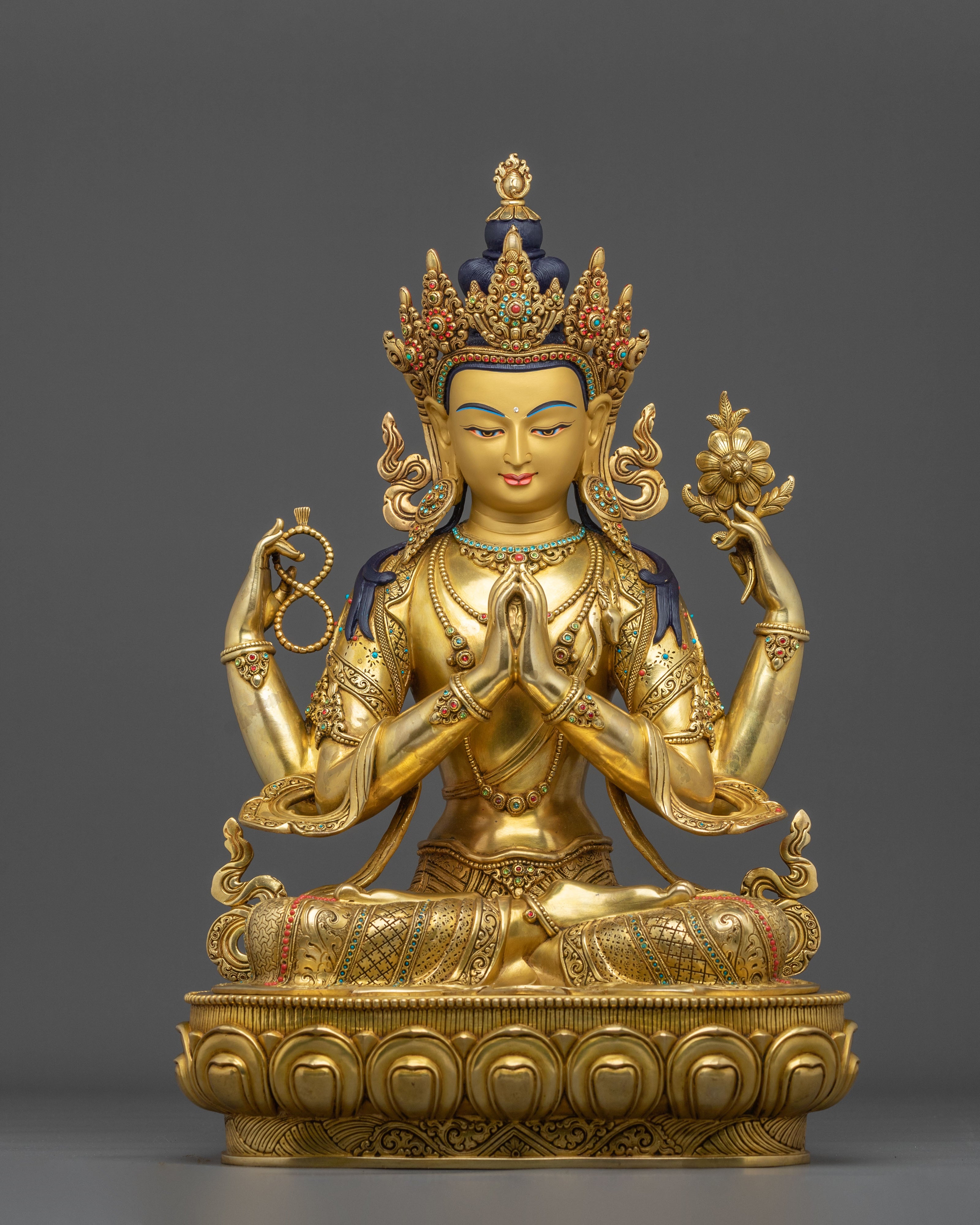 Himalayan Figurine of Chenrezig | Embodiment of Infinite Compassion