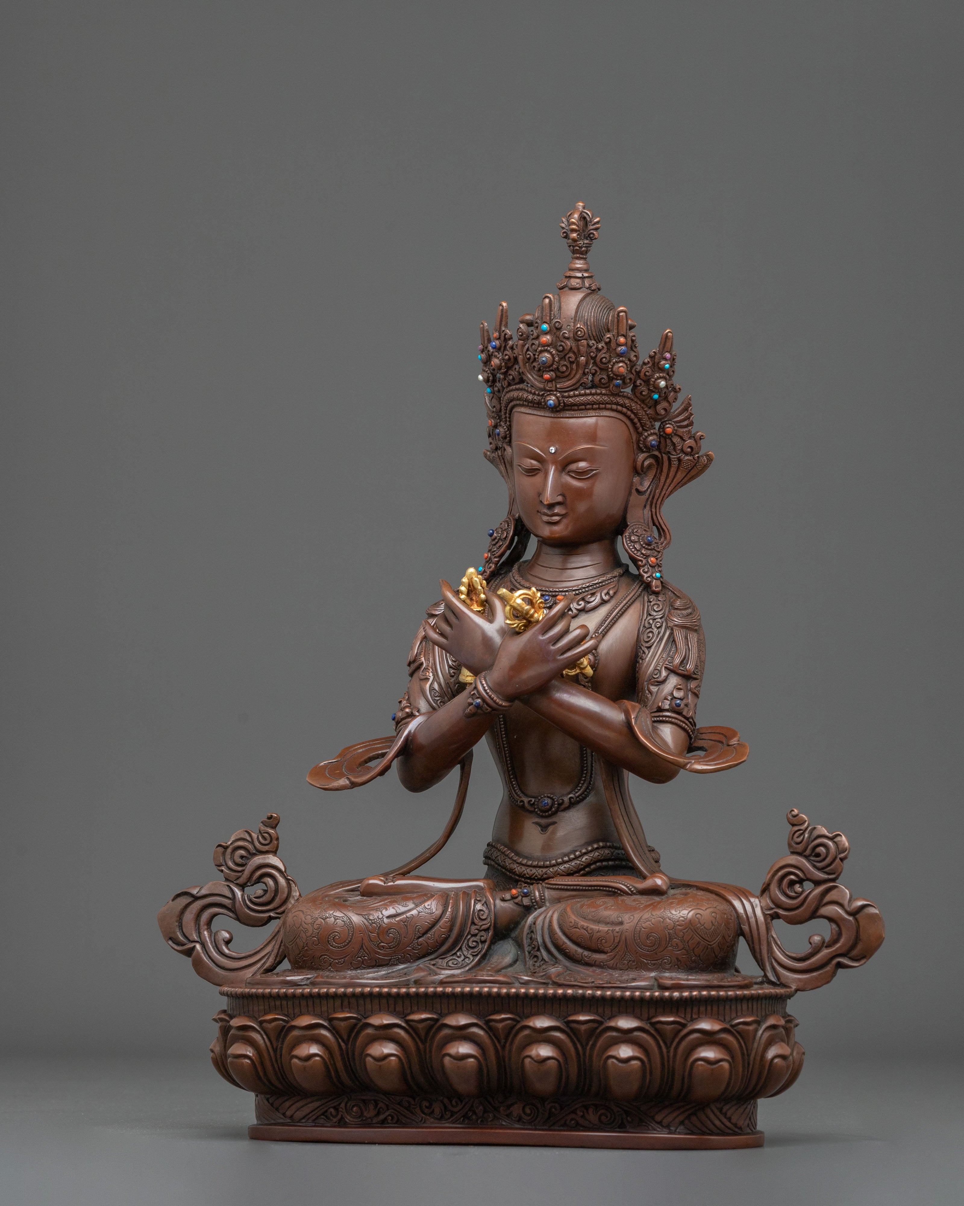 Sacred Vajradhara Sculpture: Primordial Buddha of Tantric Wisdom